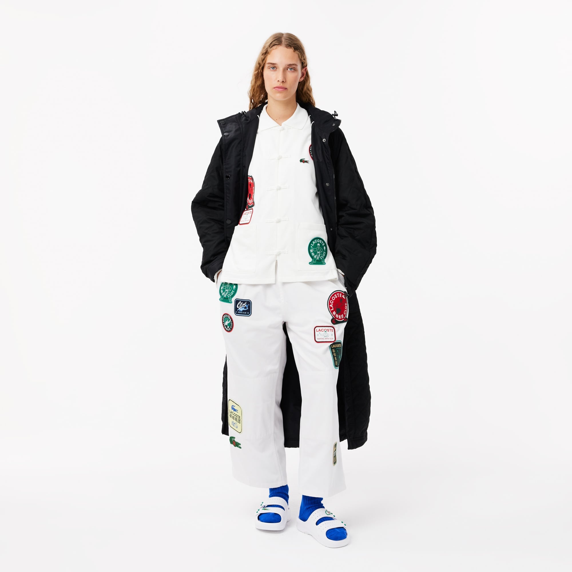 Lacoste X CLOT Unisex Relaxed Fit Baskılı Beyaz Eşofman Altı