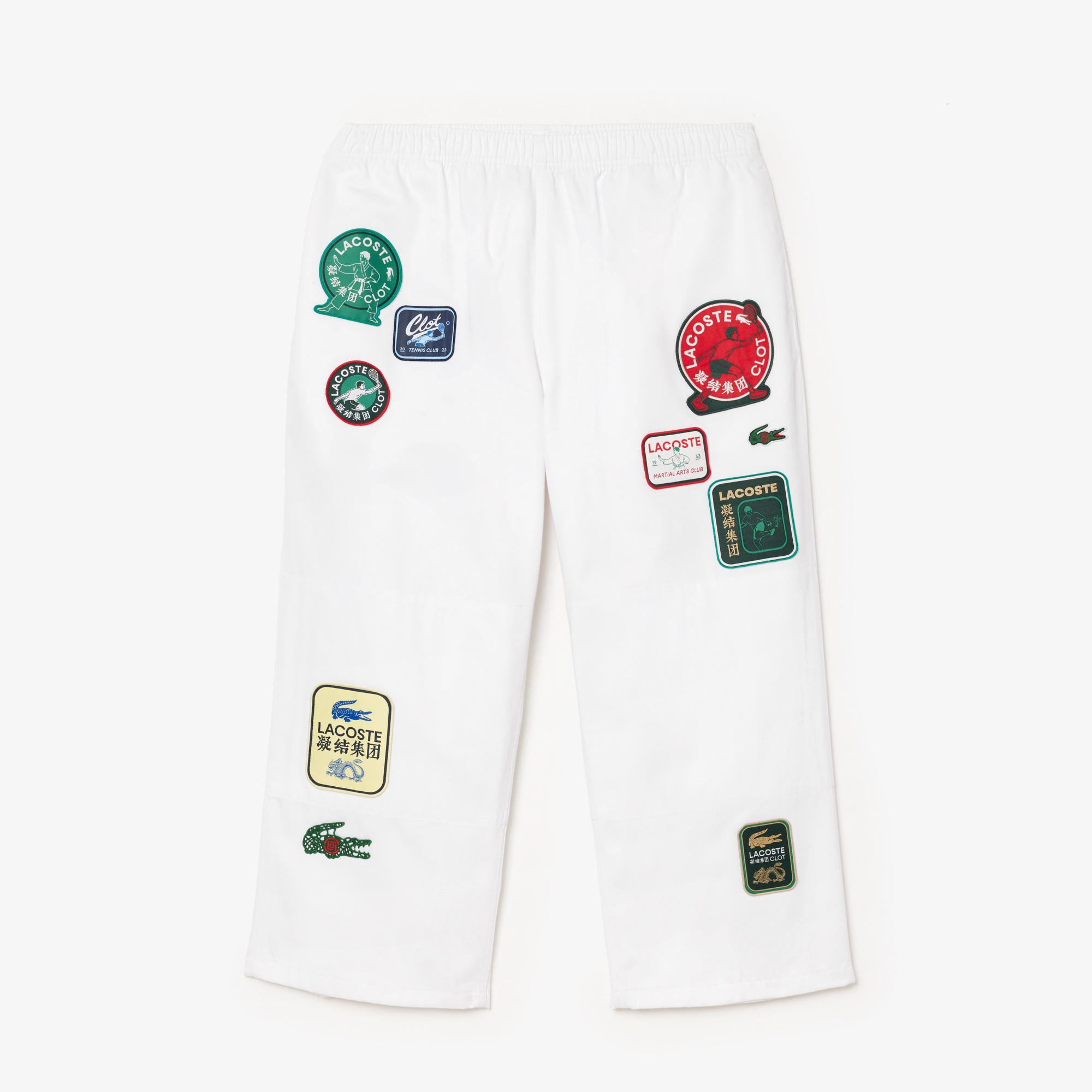 Lacoste X CLOT Unisex Relaxed Fit Baskılı Beyaz Eşofman Altı