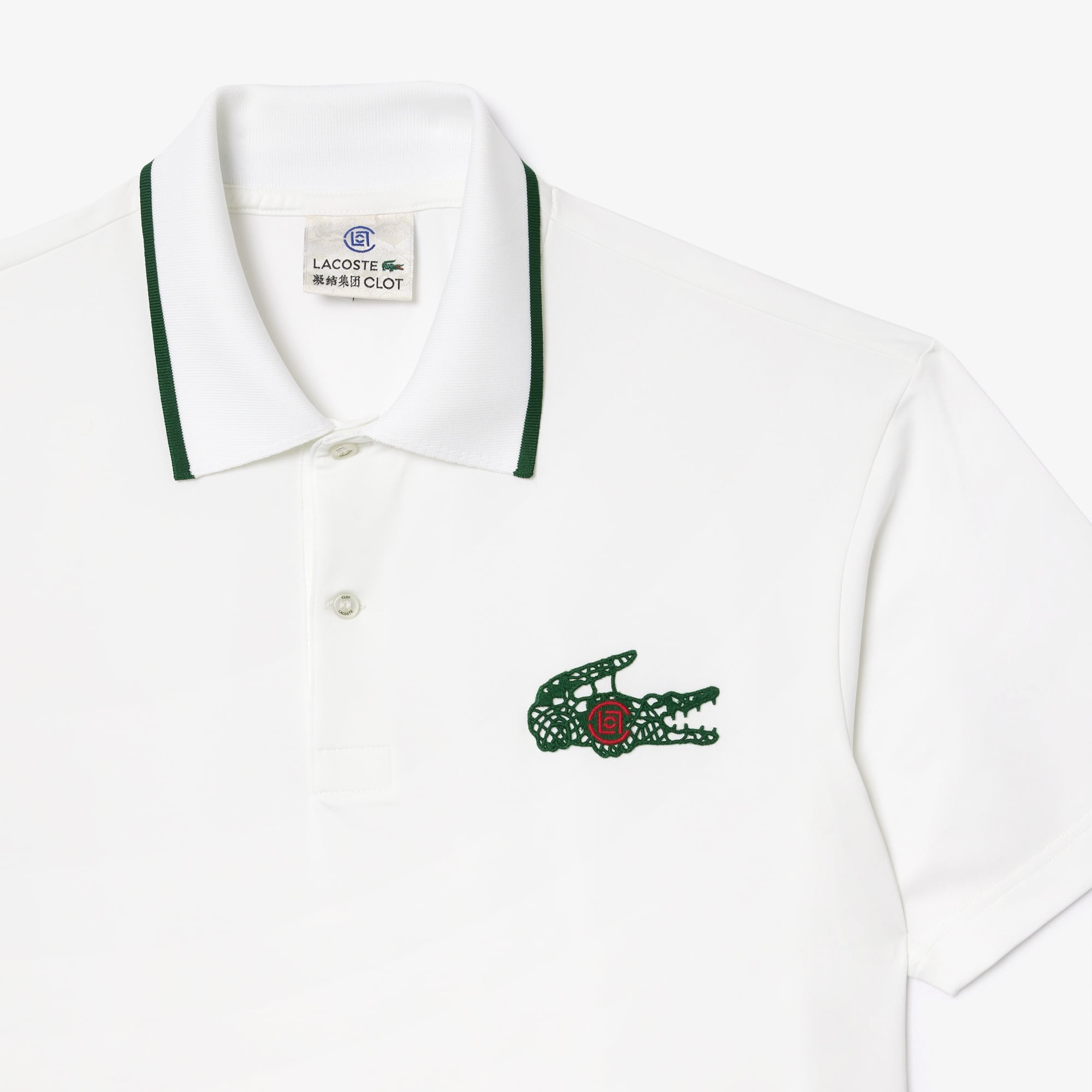 Lacoste X CLOT Unisex Relaxed Fit Beyaz Polo