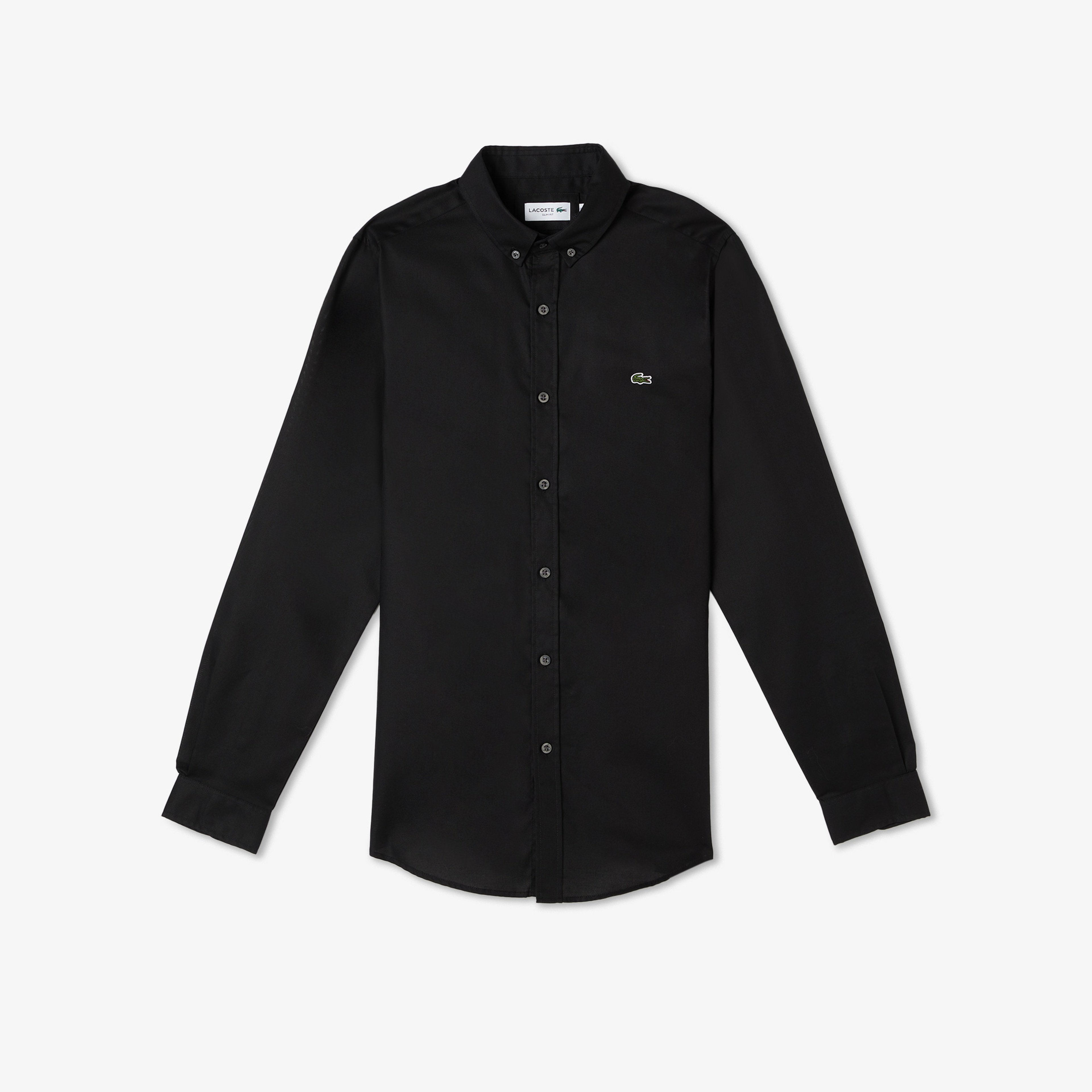 Erkek Slim Fit Düğmeli Yaka Siyah Gömlek Erkek Slim Fit Düğmeli Yaka Siyah Gömlek