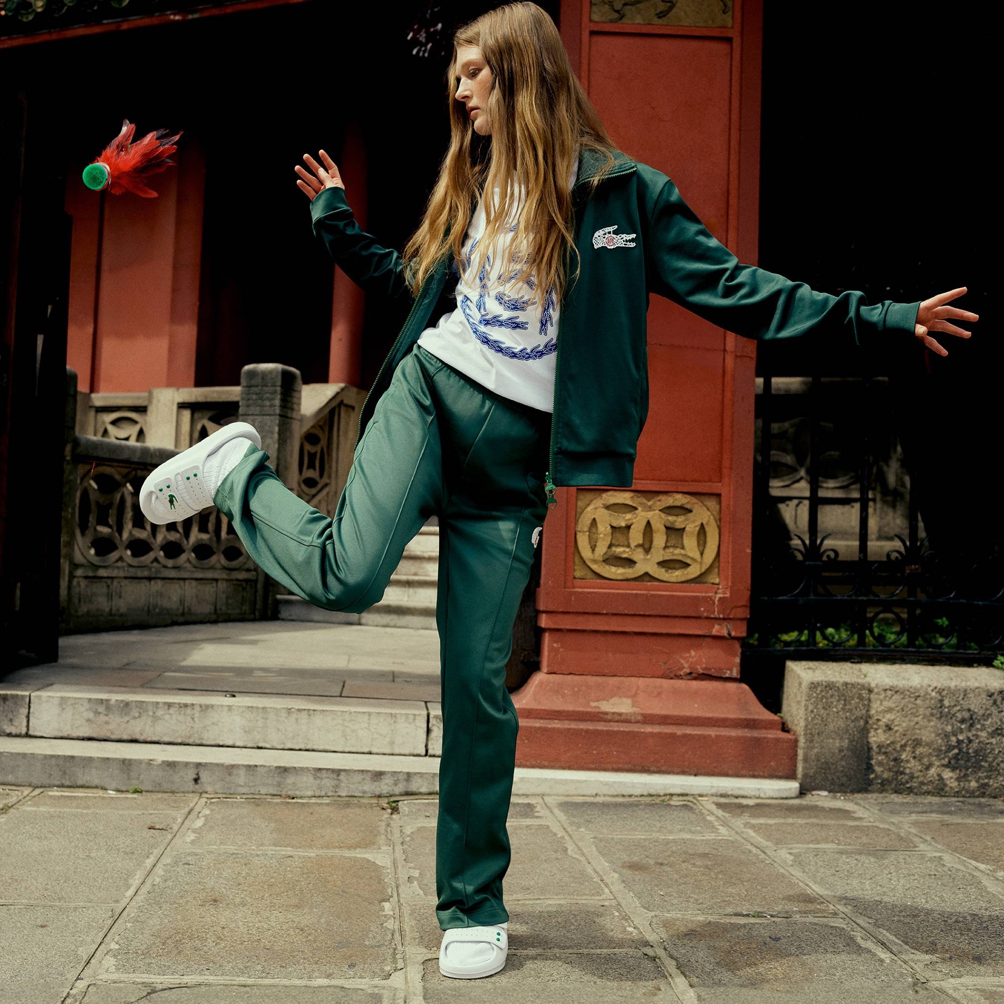 Lacoste X CLOT Unisex Regular Fit Yeşil Eşofman Altı