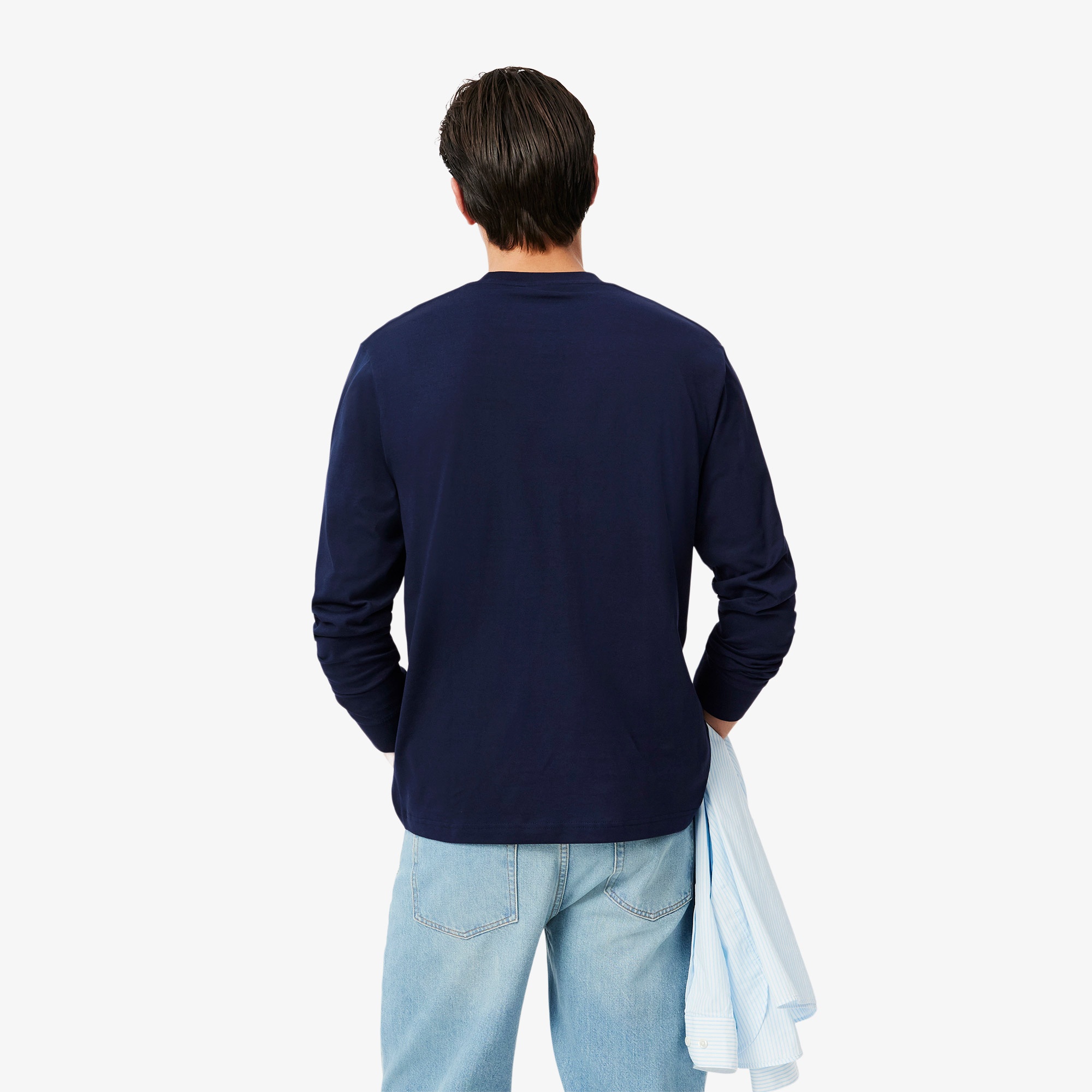 Lacoste Erkek Classic Fit Uzun Kollu Bisiklet Yaka Lacivert T-Shirt