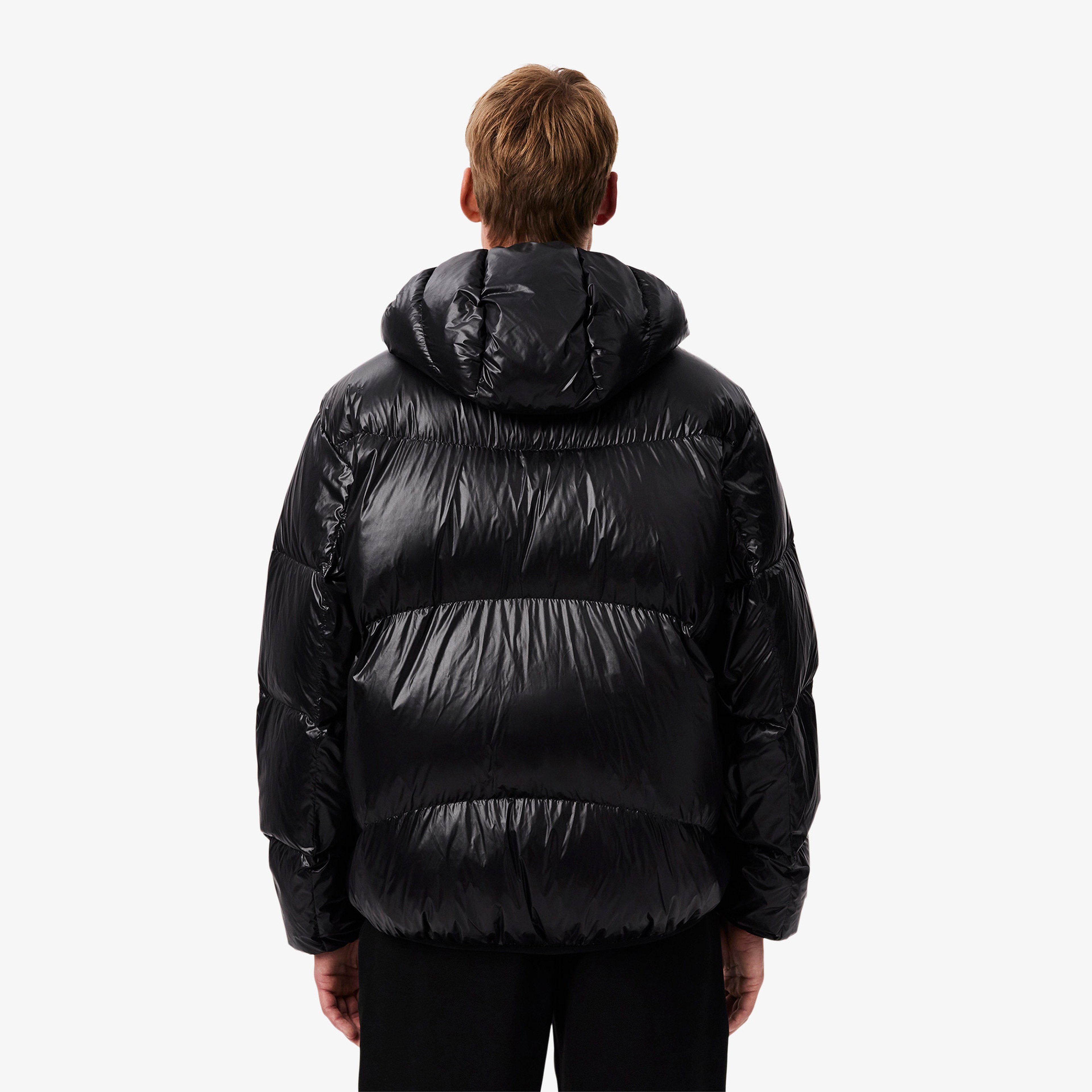 Erkek Relaxed Fit Kapüşonlu Siyah Mont