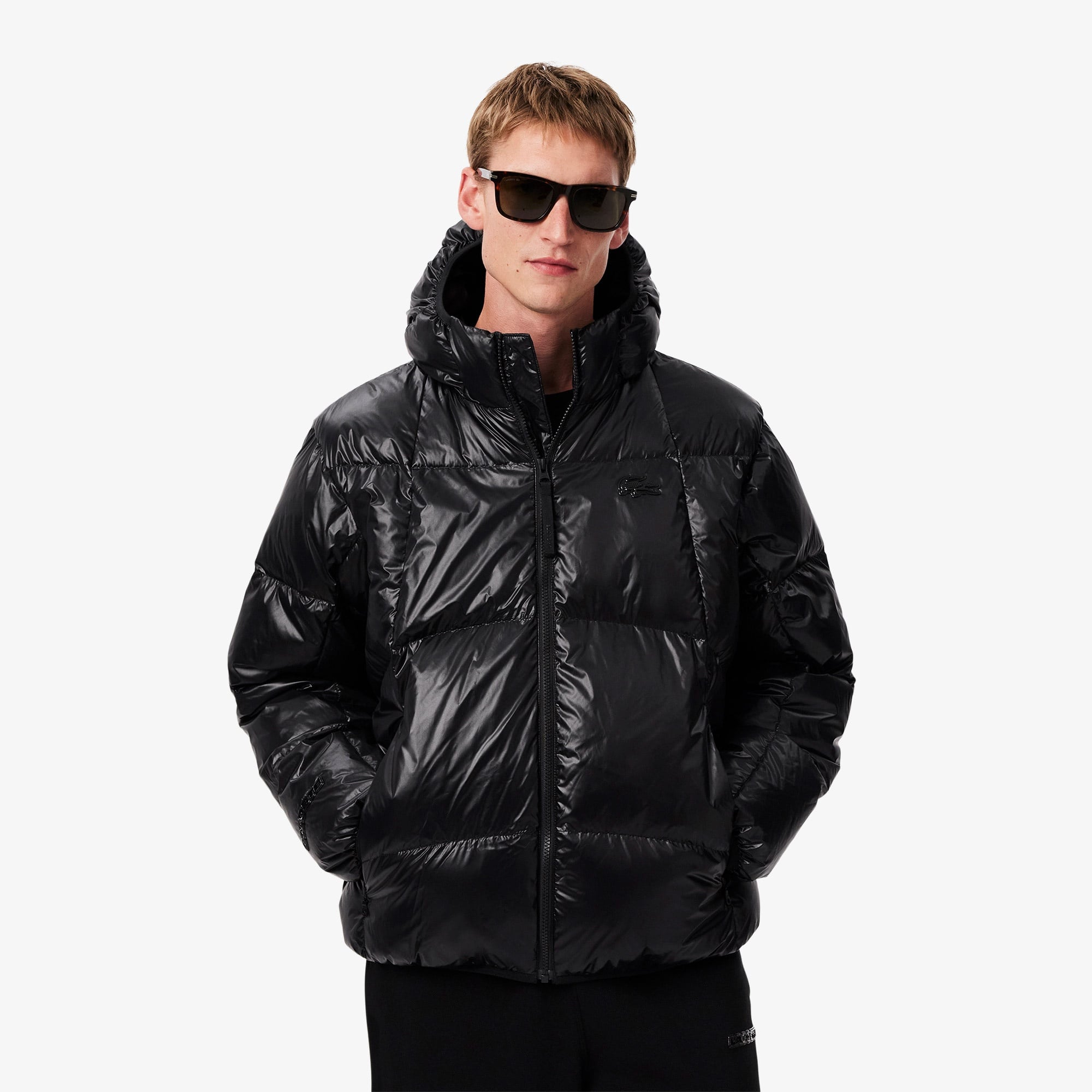 Erkek Relaxed Fit Kapüşonlu Siyah Mont