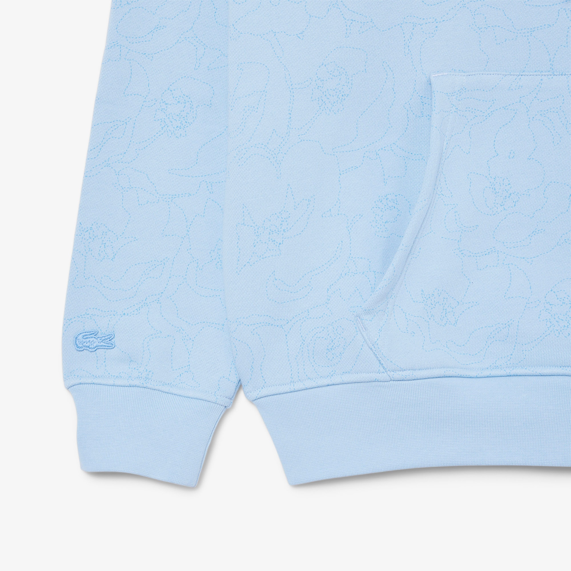 Lacoste Erkek Classic Fit Kapüşonlu Desenli Mavi Sweatshirt