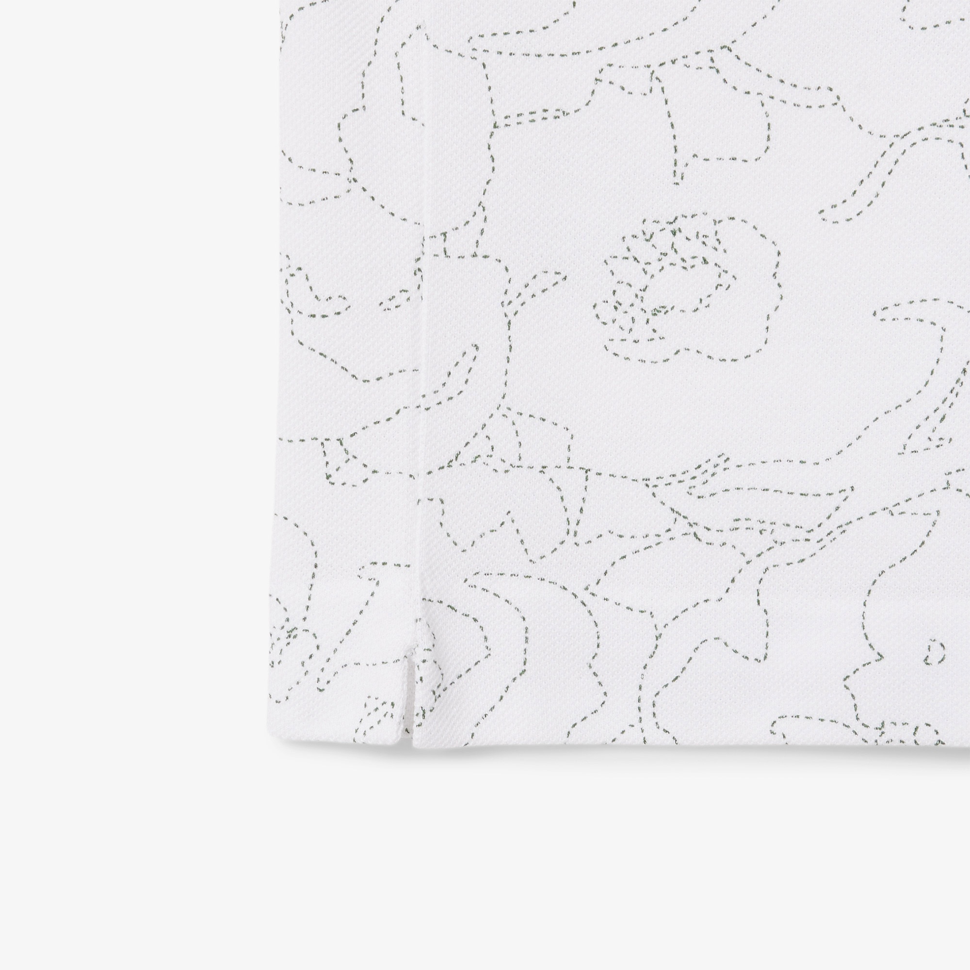 Lacoste Erkek Classic Fit Desenli Beyaz Polo