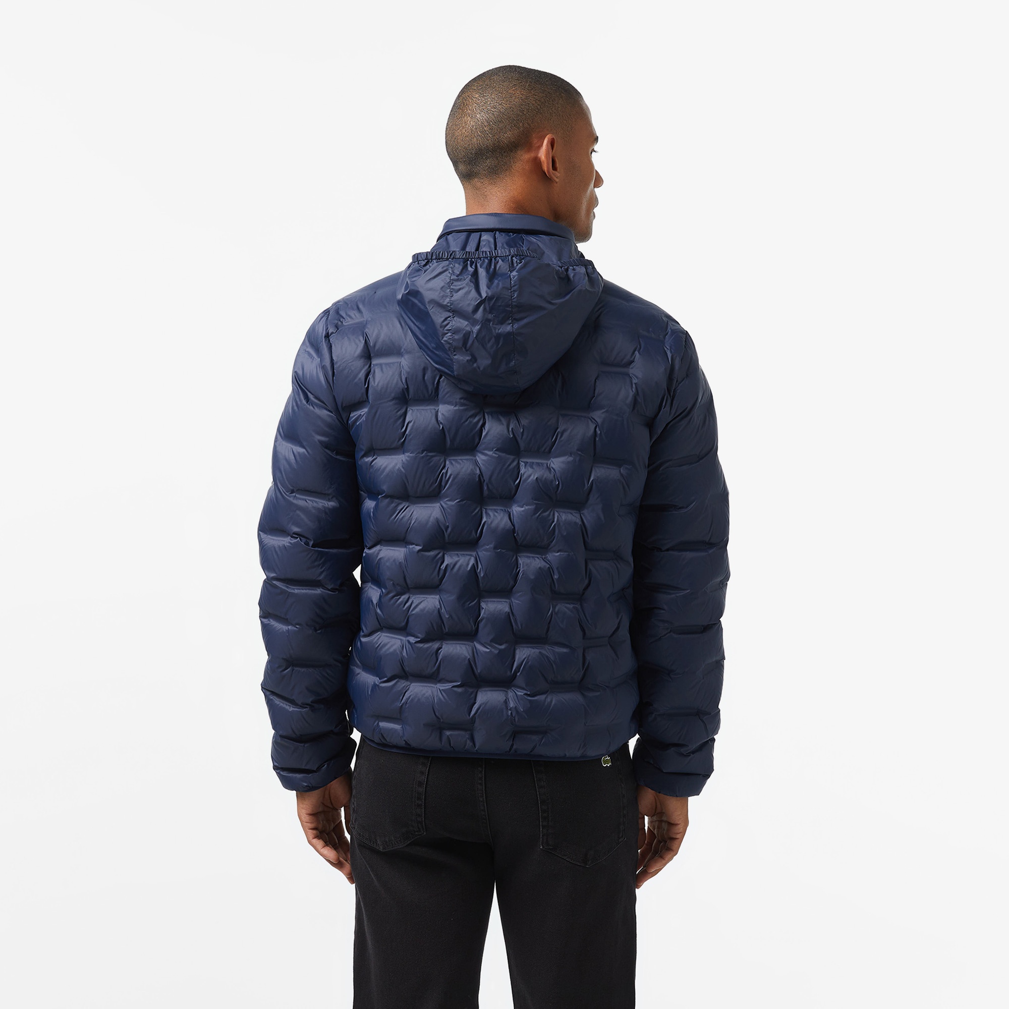 Lacoste Erkek Regular Fit Kapüşonlu Kapitone Lacivert Mont