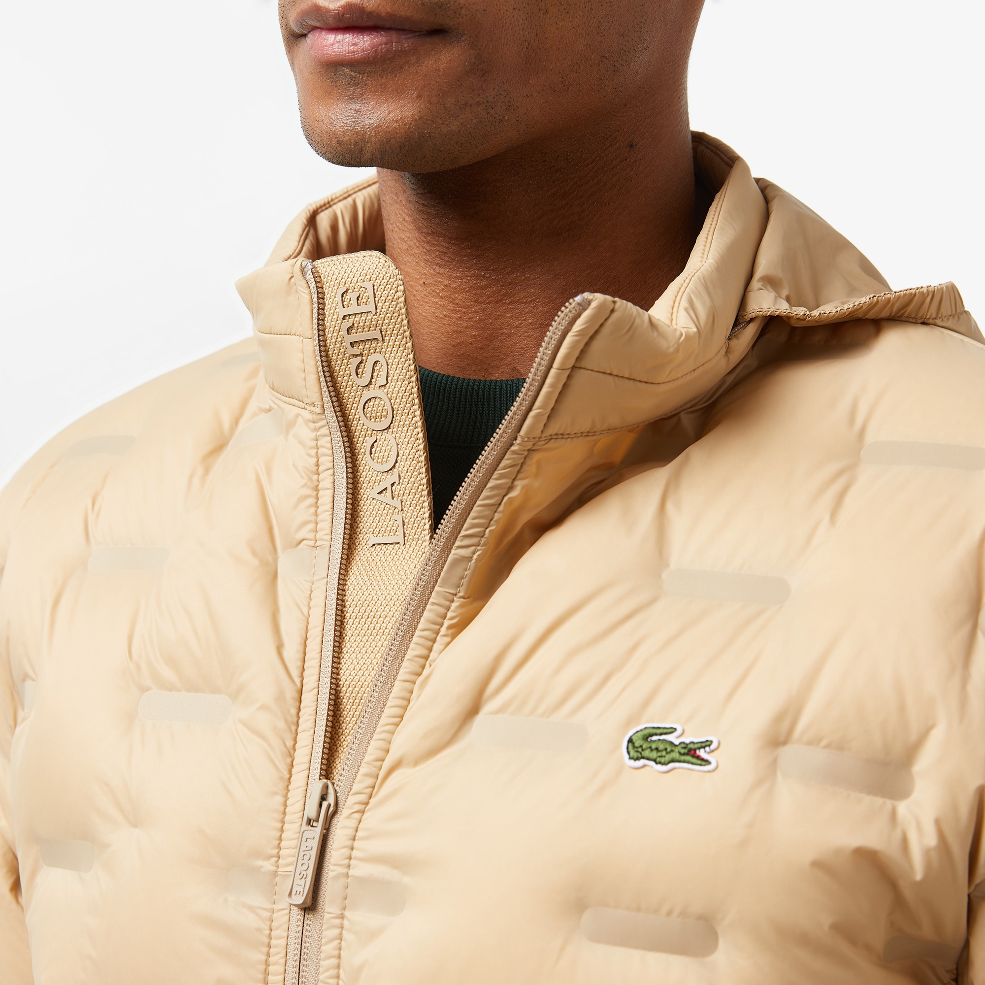 Lacoste Erkek Regular Fit Kapüşonlu Kapitone Kahverengi Mont