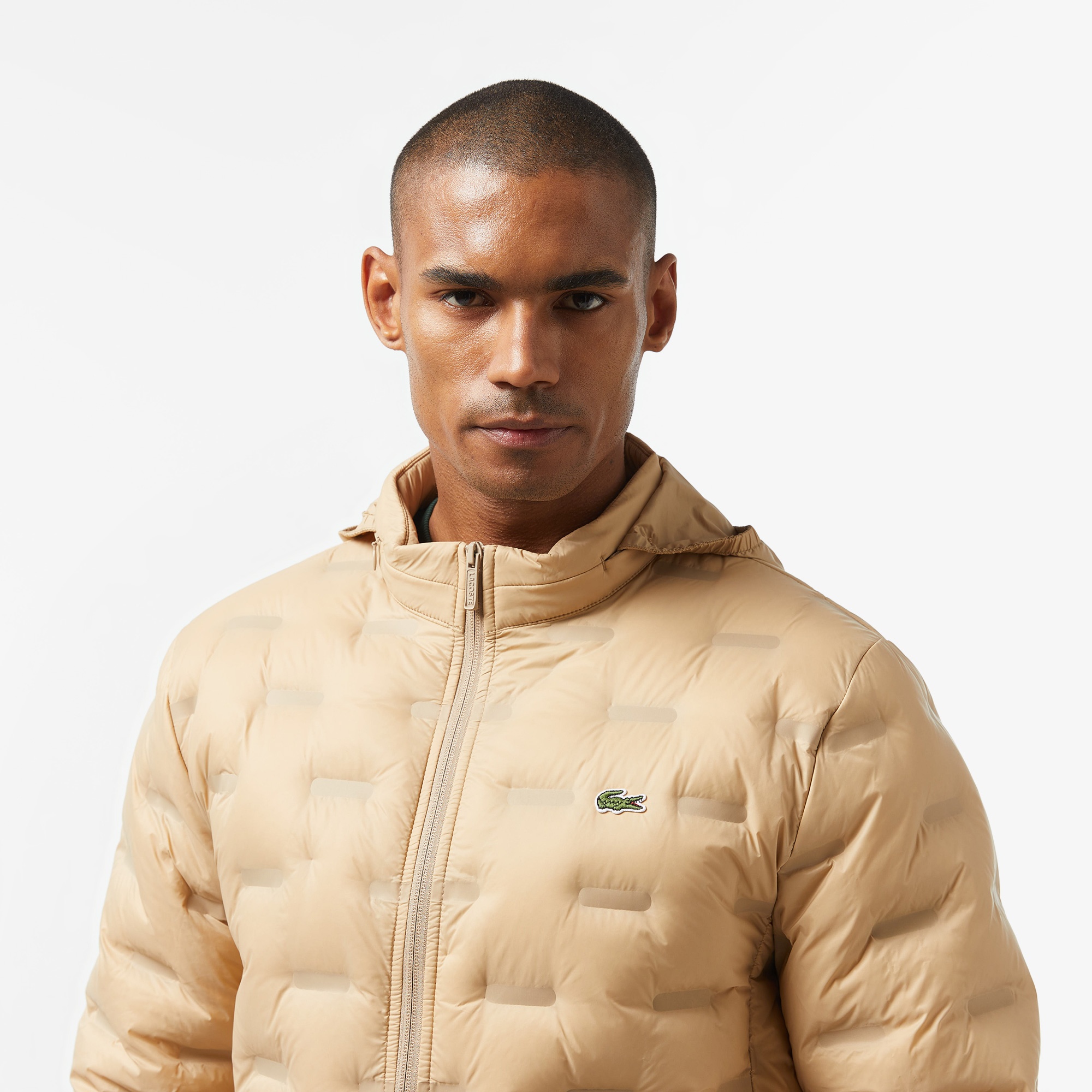 Lacoste Erkek Regular Fit Kapüşonlu Kapitone Kahverengi Mont