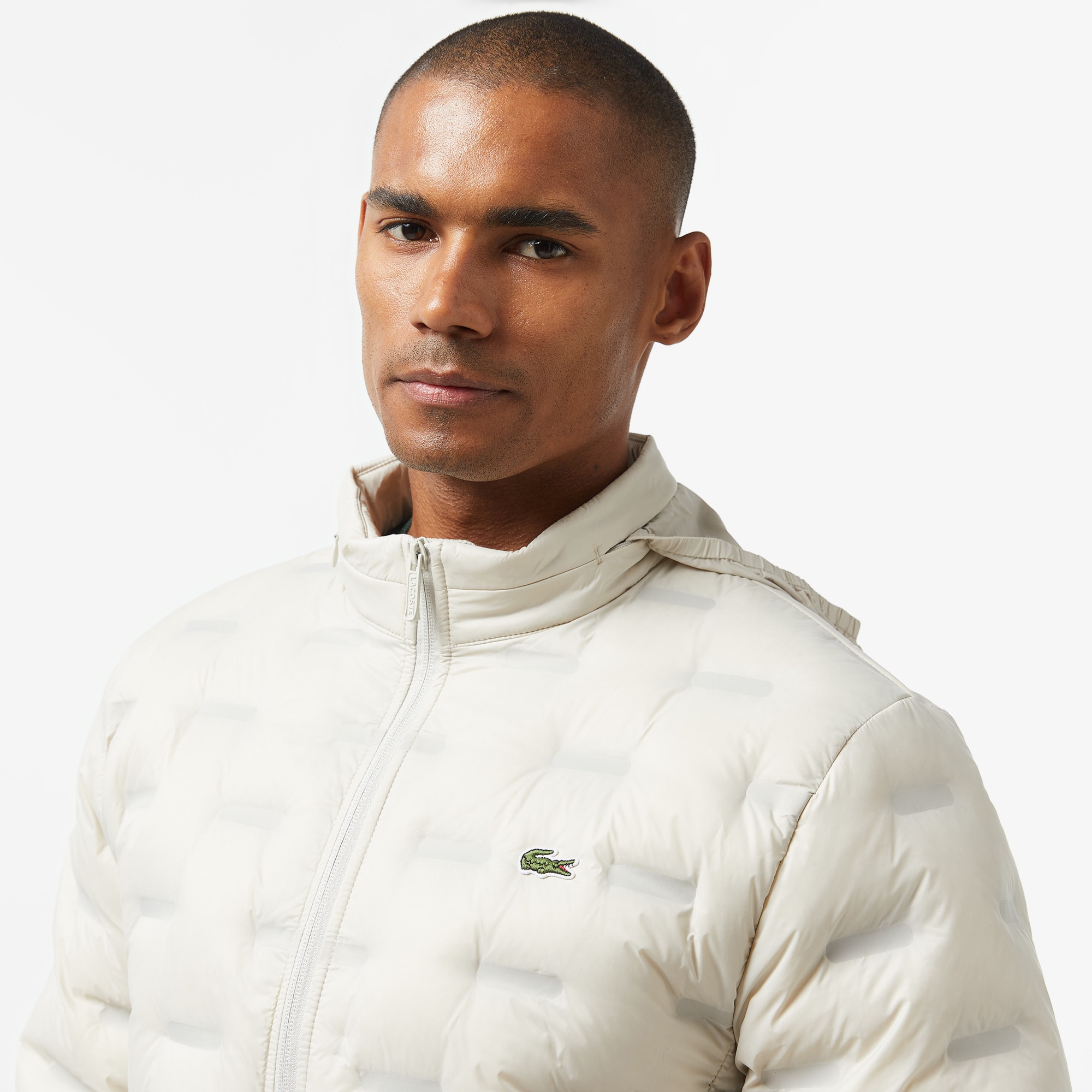 Lacoste Erkek Regular Fit Kapüşonlu Kapitone Gri Mont