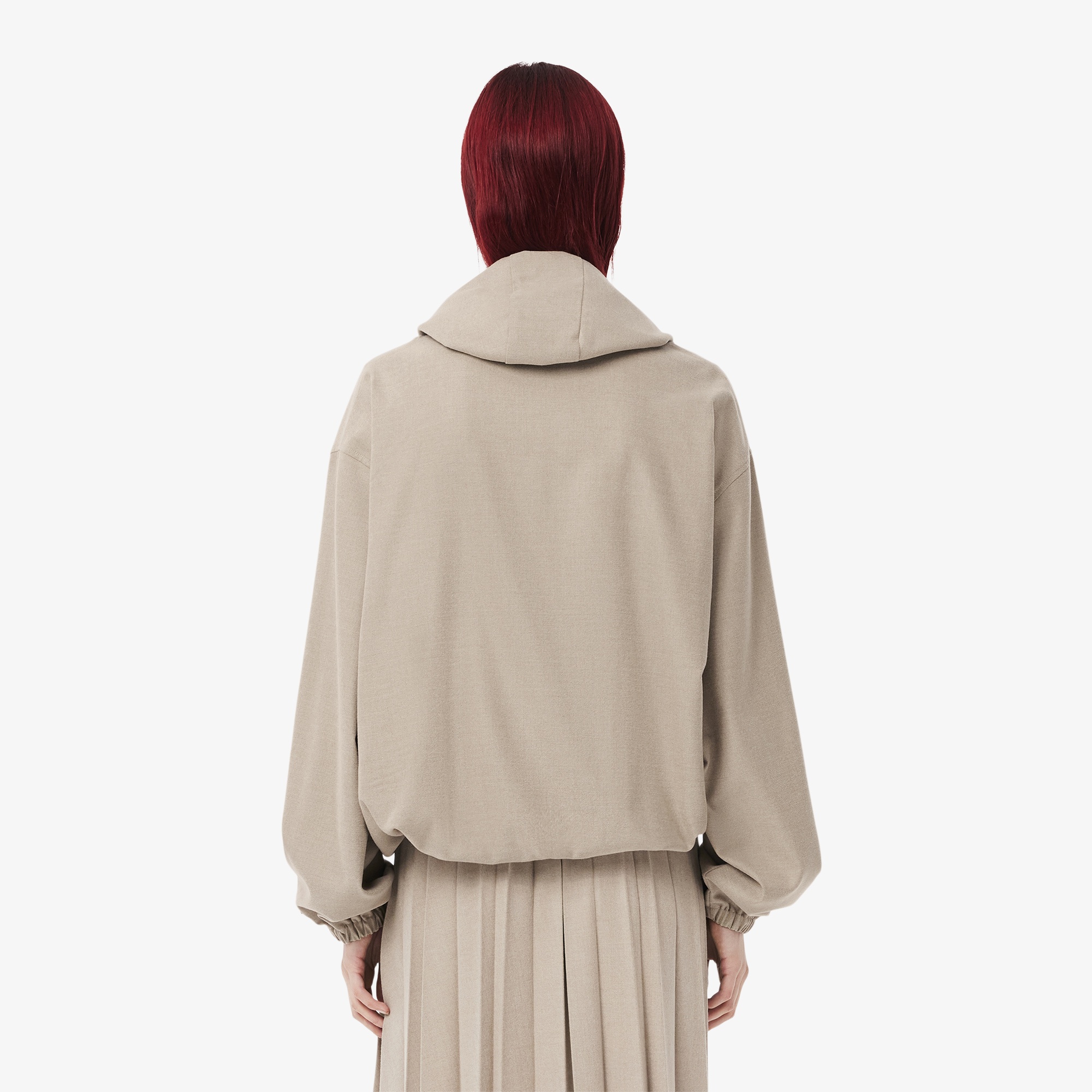 Lacoste Kadın Oversize Fit Kapüşonlu Bej Ceket