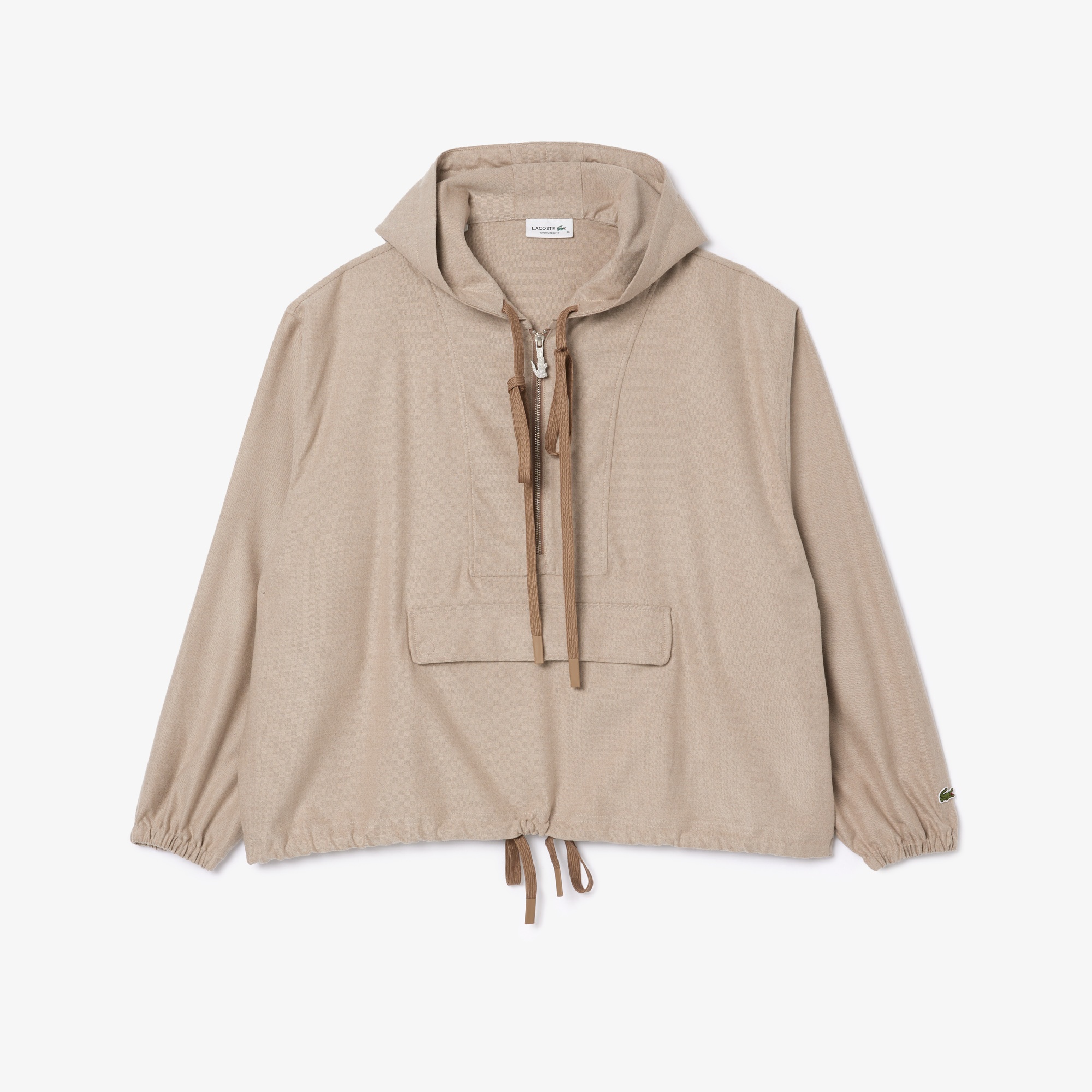 Lacoste Kadın Oversize Fit Kapüşonlu Bej Ceket