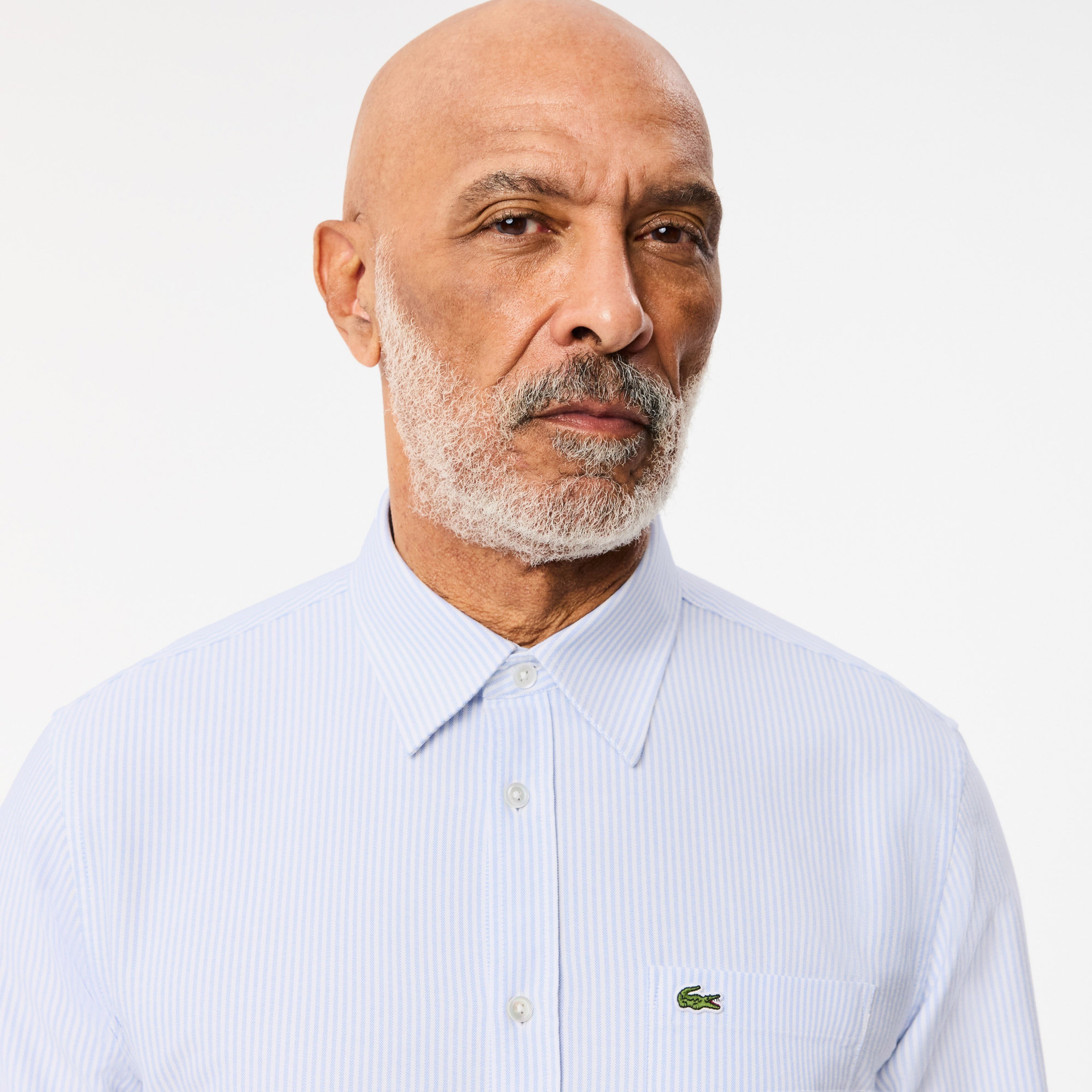 Erkek Regular Fit Çizgili Organik Pamuk Açık Mavi Gömlek