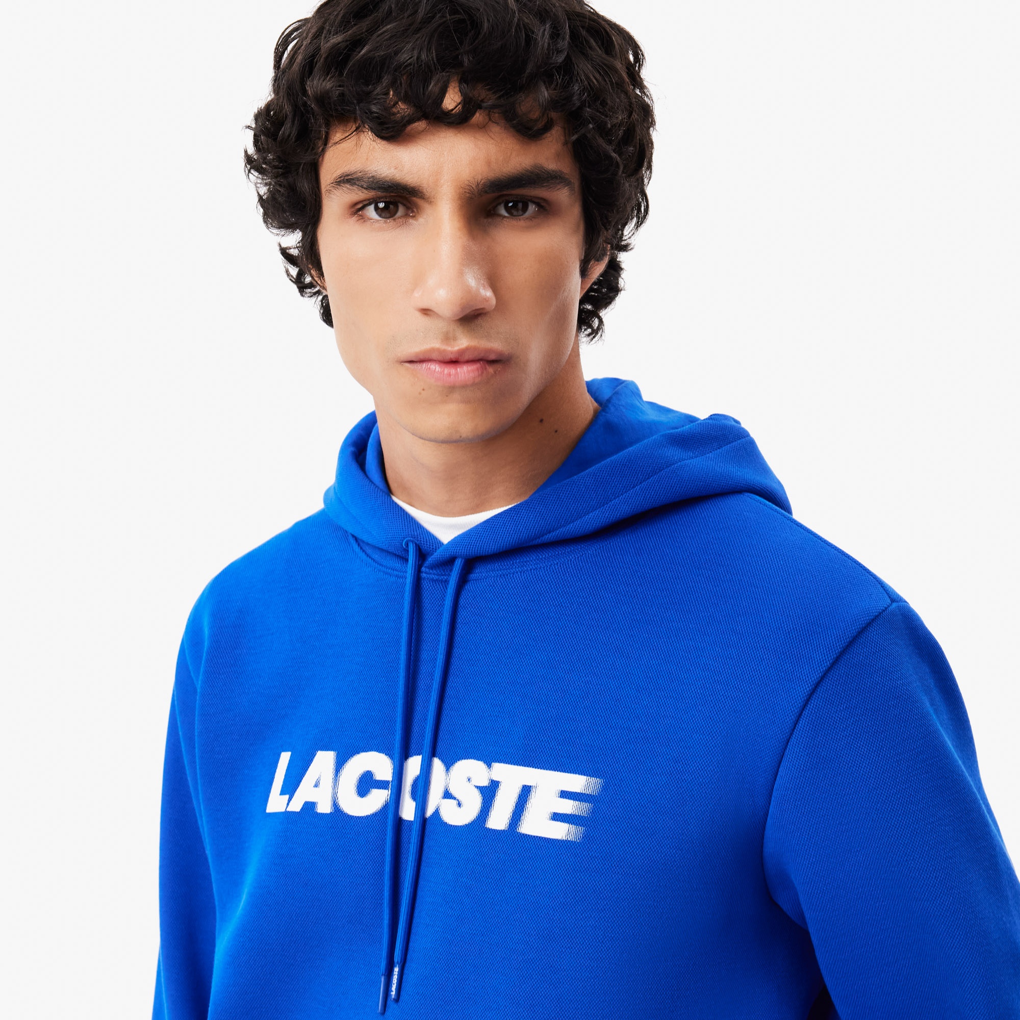 Lacoste Erkek Classic Fit Kapüşonlu Baskılı Mavi Sweatshirt