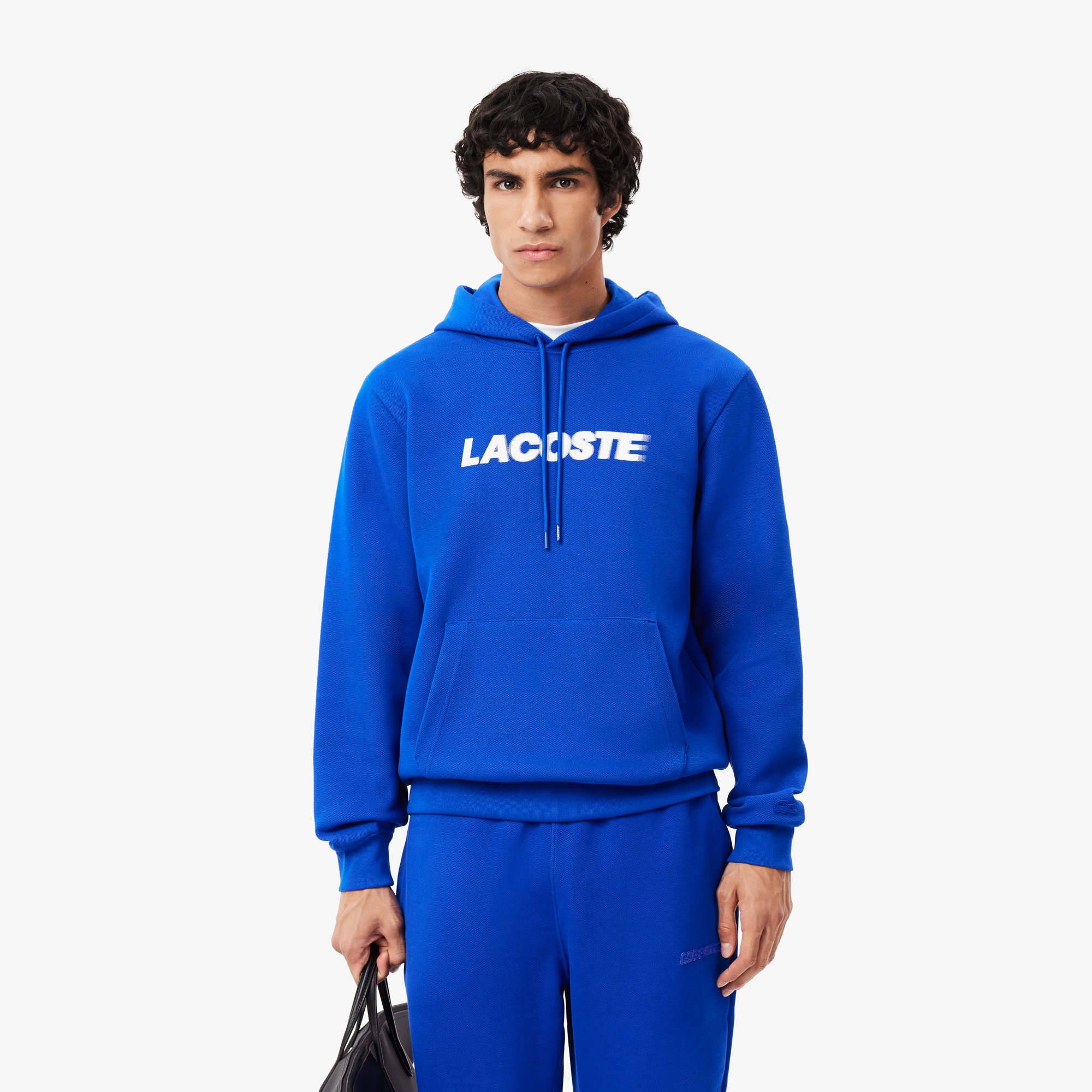 Lacoste Erkek Classic Fit Kapüşonlu Baskılı Mavi Sweatshirt