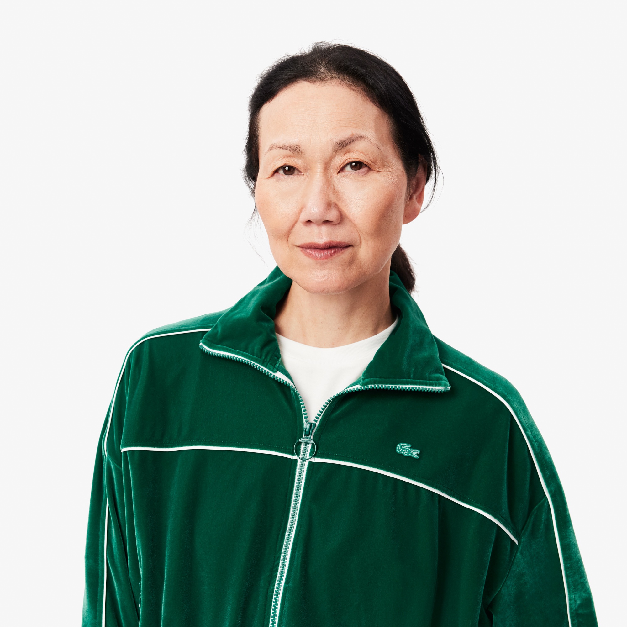 Lacoste Kadın Oversize Fit Bisiklet Yaka Koyu Yeşil Sweatshirt
