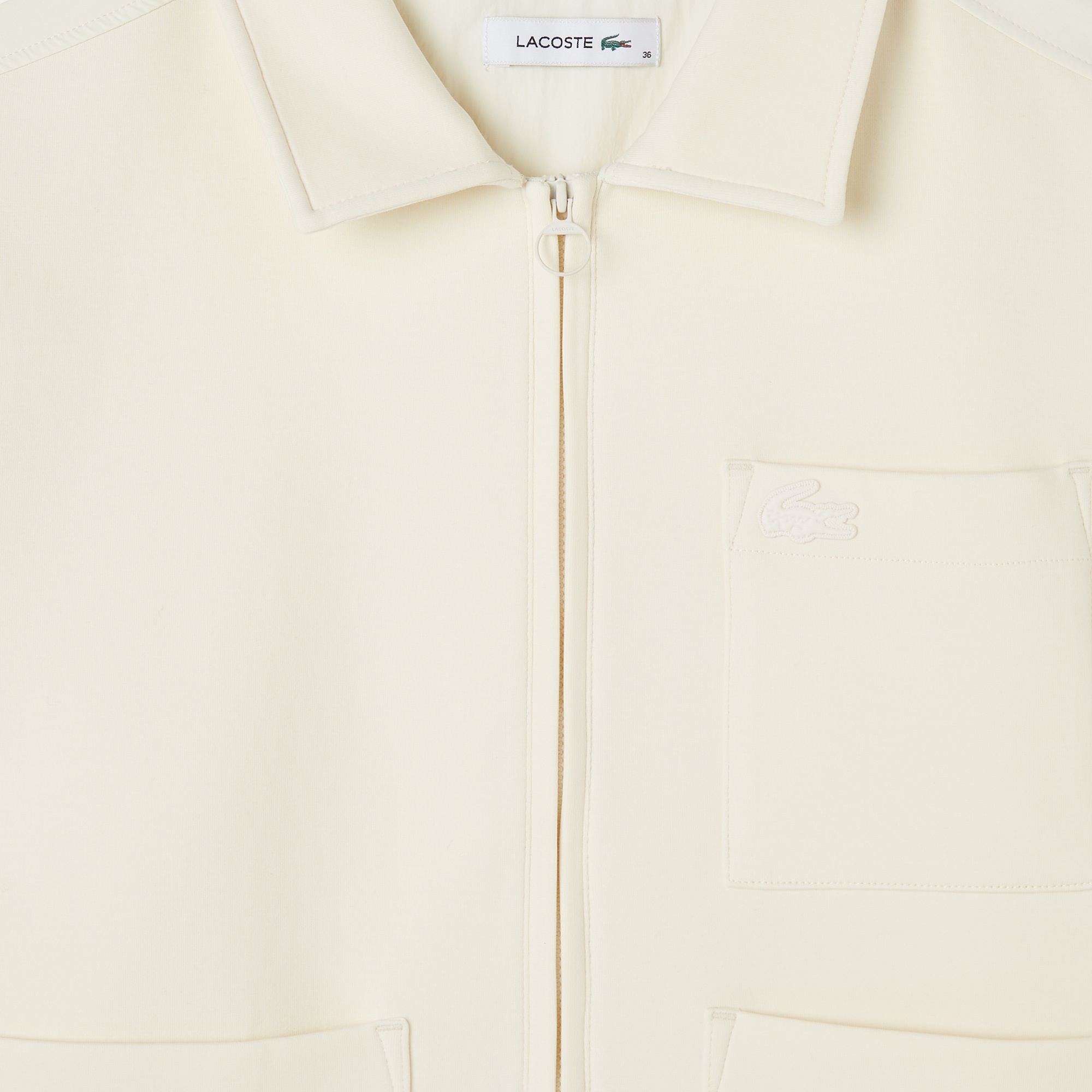 Lacoste Kadın Relaxed Fit Kapüşonlu Beyaz Ceket