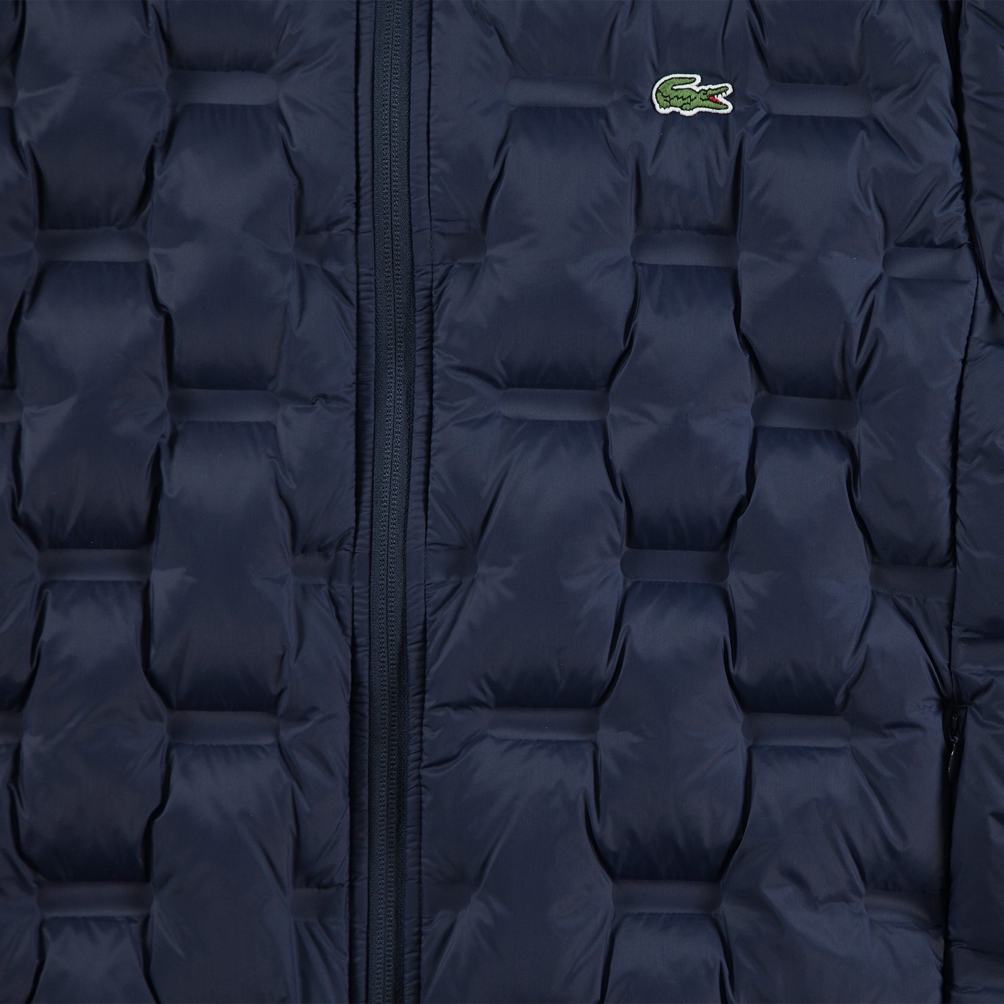 Lacoste Erkek Regular Fit Kapüşonlu Kapitone Lacivert Mont