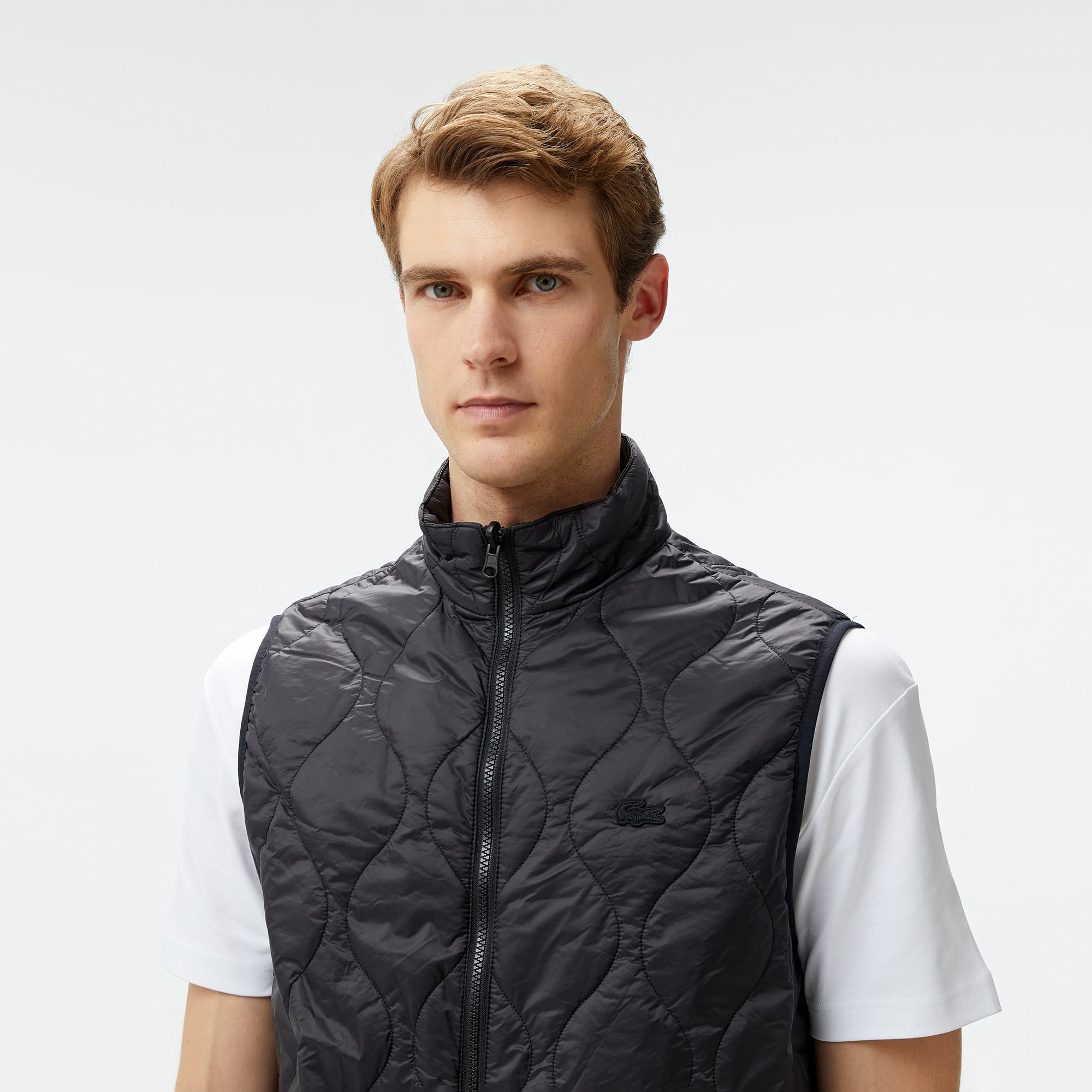 Lacoste Erkek Regular Fit Kapüşonlu Baskılı Siyah Yağmurluk