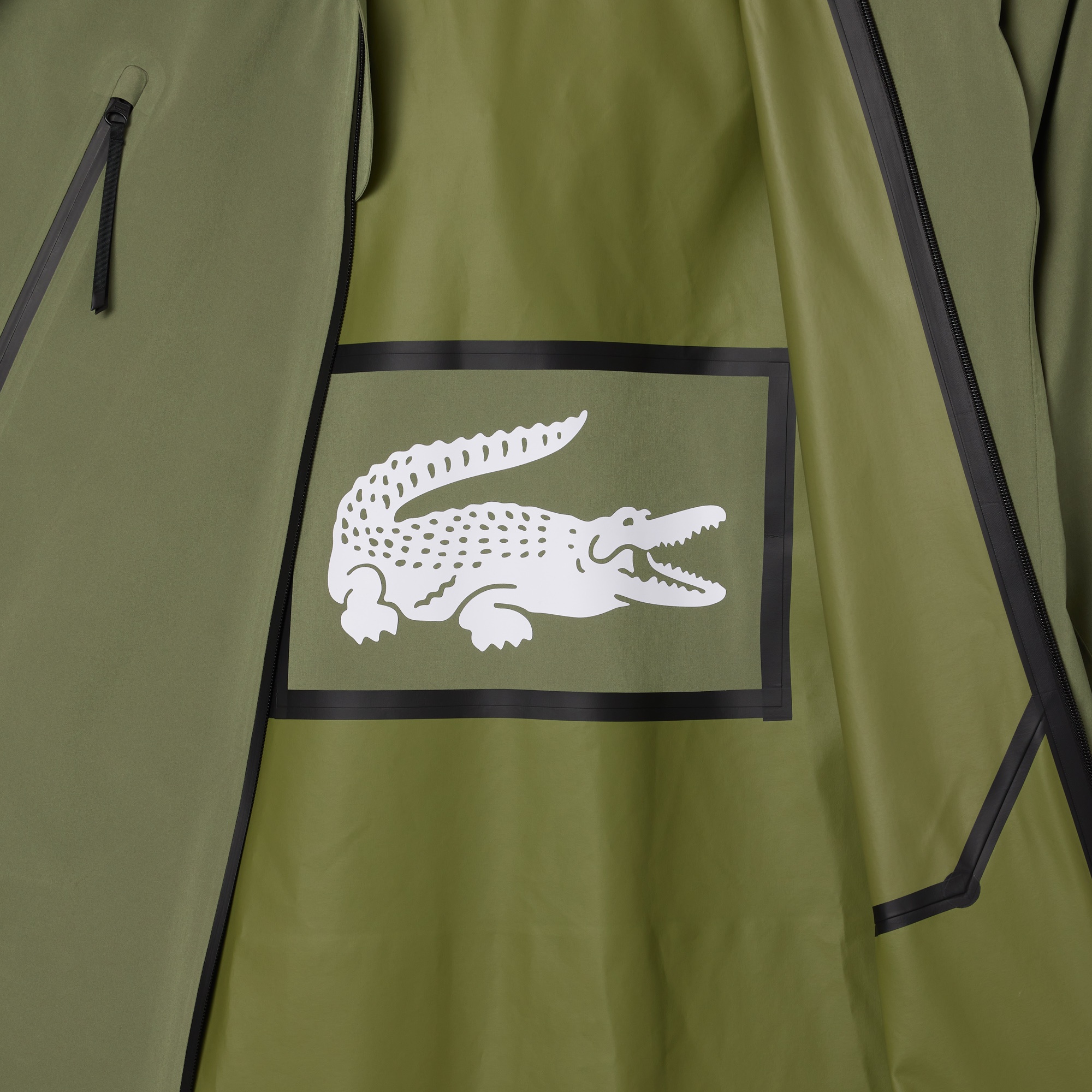 Lacoste Kadın Oversize Fit Uzun Kollu Kapüşonlu Haki Trençkot