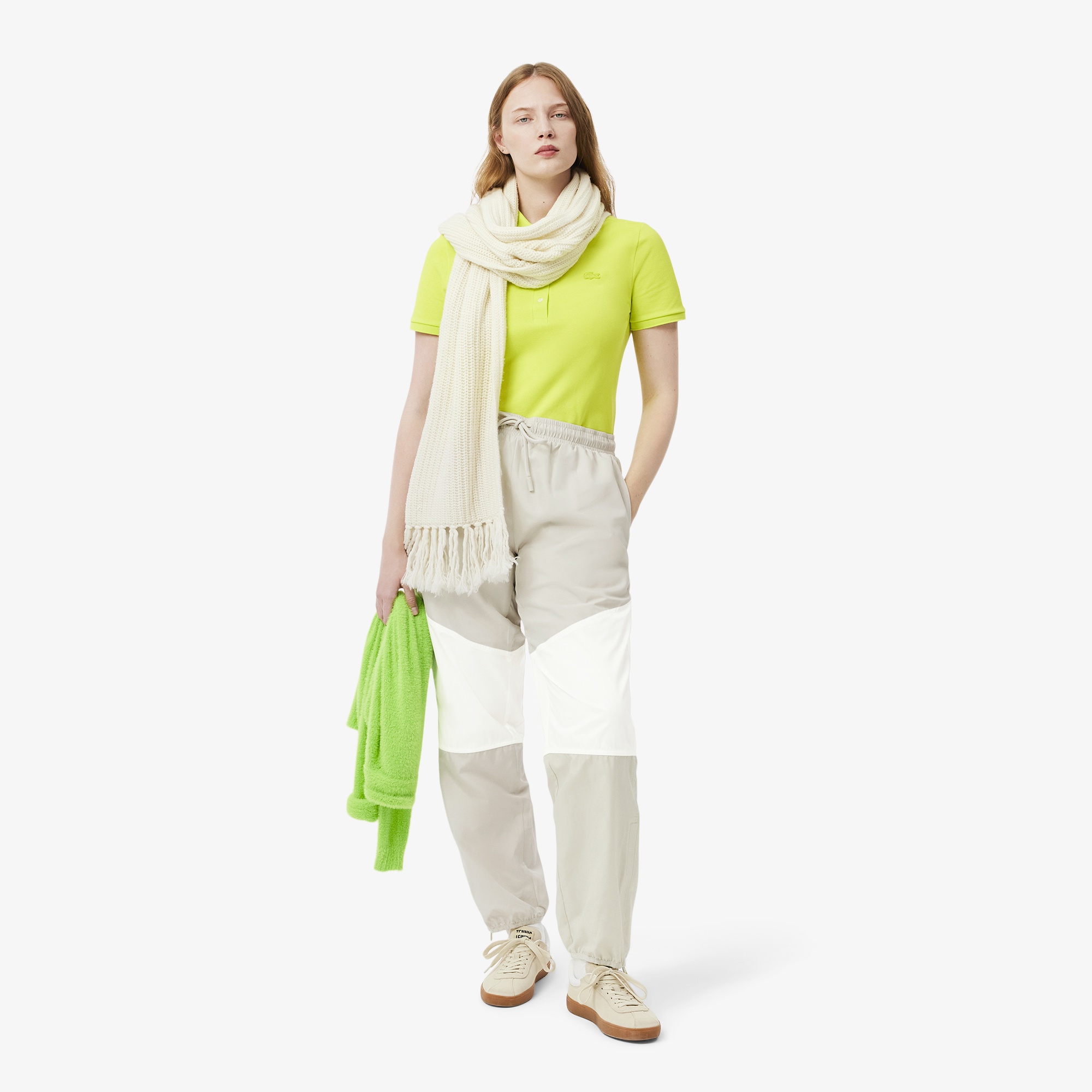 Lacoste Kadın Straight Fit Renk Bloklu Gri Eşofman Altı