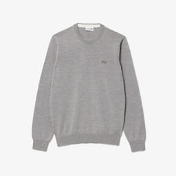 Lacoste Erkek Regular Fit Bisiklet Yaka Yün Gri Triko Gri