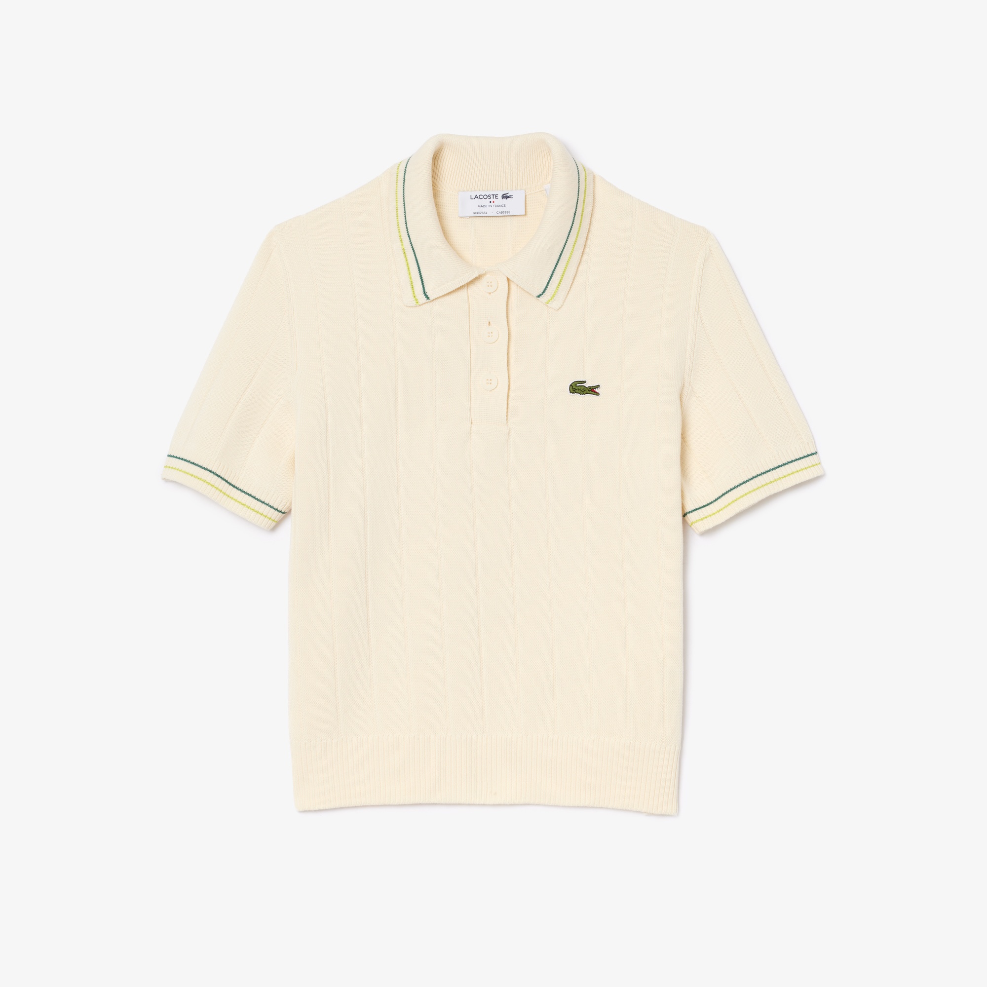 Lacoste Kadın Relaxed Fit Kısa Kollu Polo Yaka Krem Triko