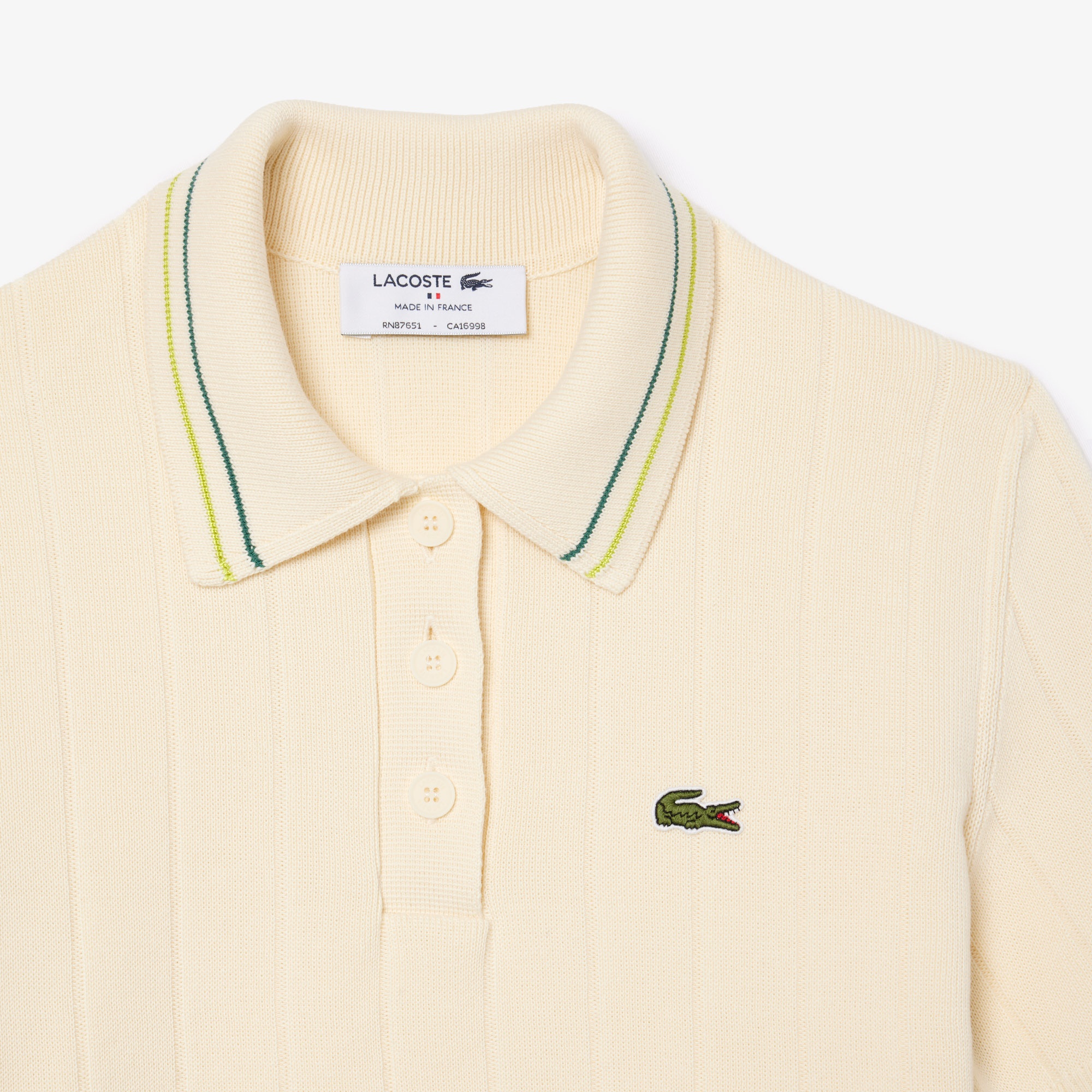 Lacoste Kadın Relaxed Fit Kısa Kollu Polo Yaka Krem Triko