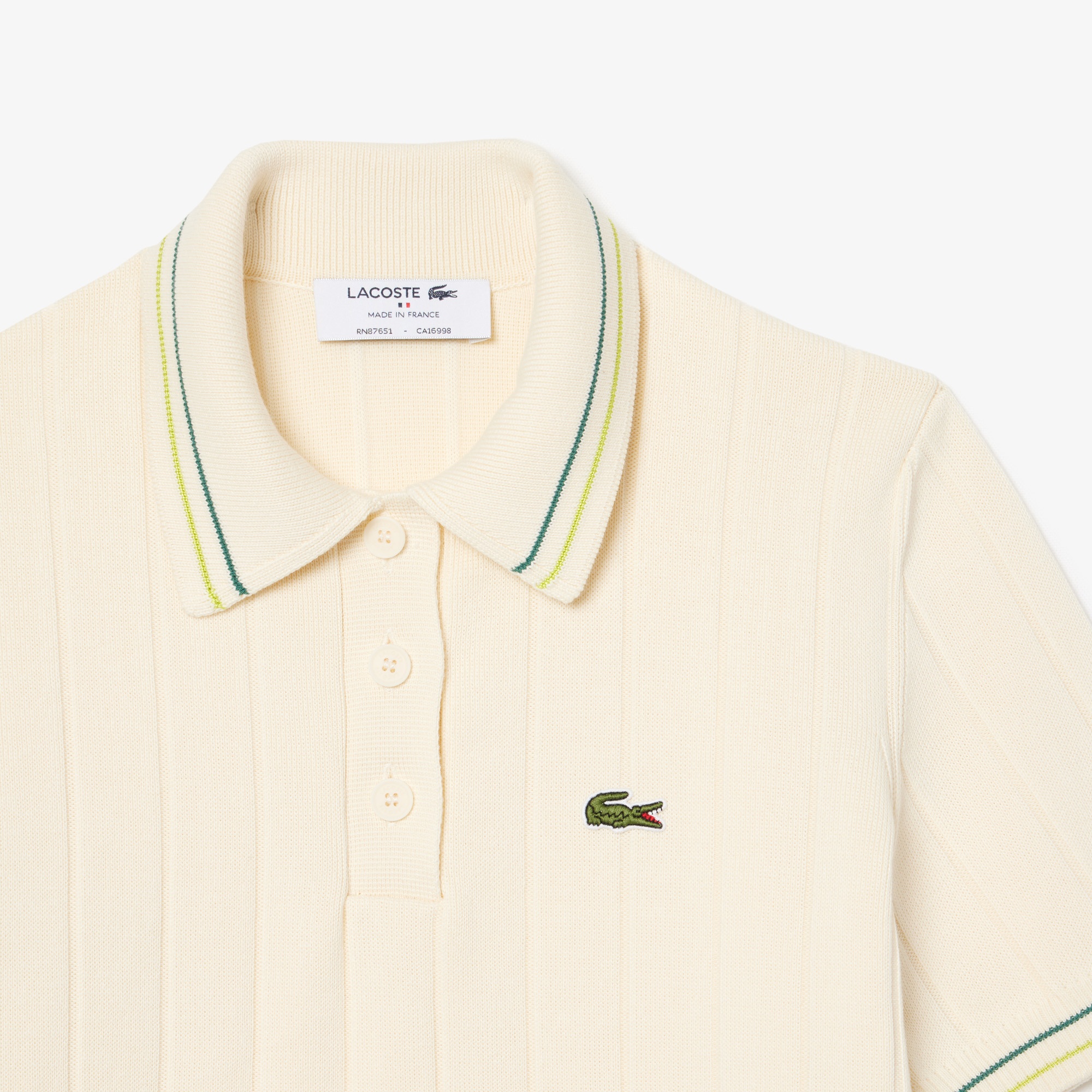 Lacoste Kadın Regular Fit Kısa Kollu Polo Yaka Krem Elbise