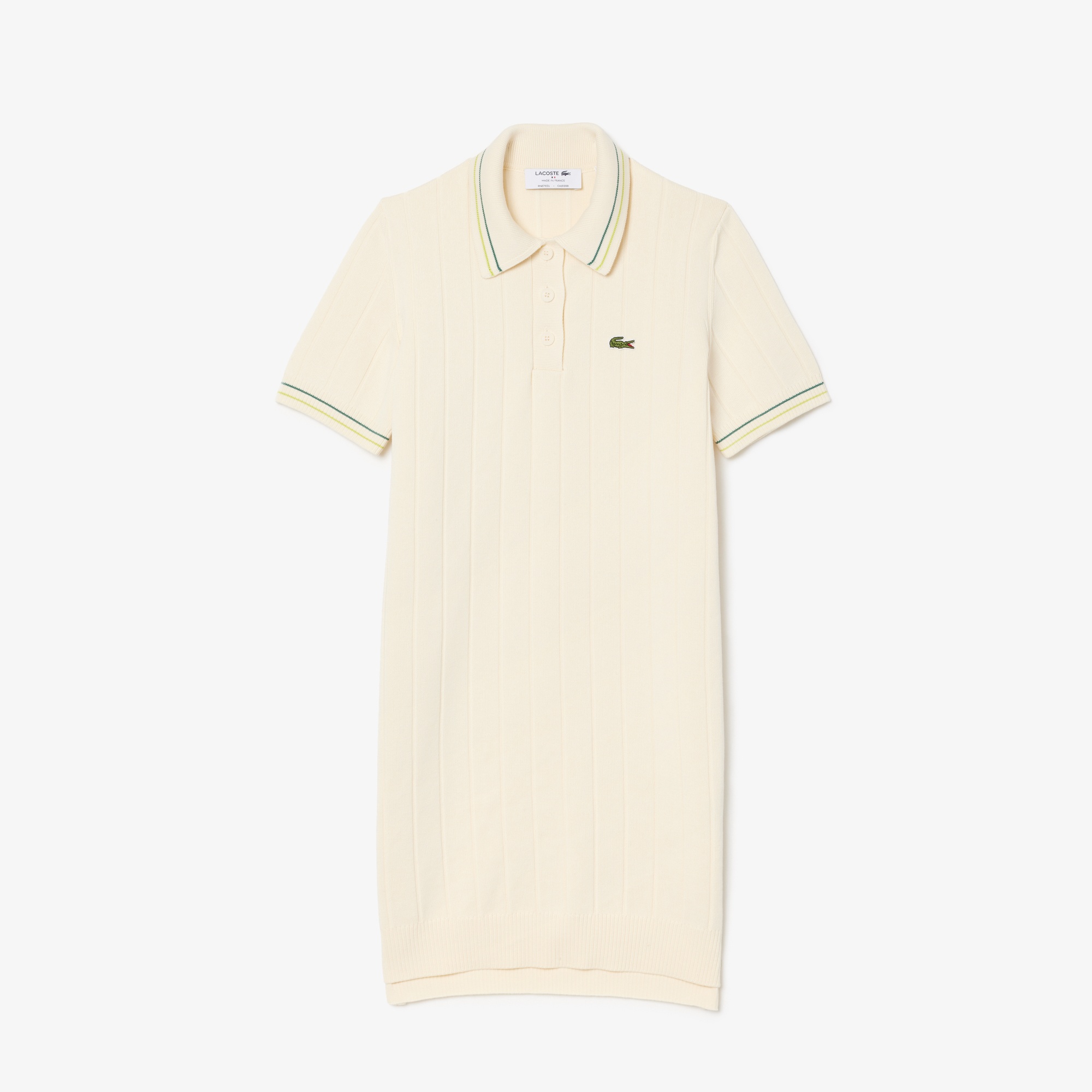 Lacoste Kadın Regular Fit Kısa Kollu Polo Yaka Krem Elbise