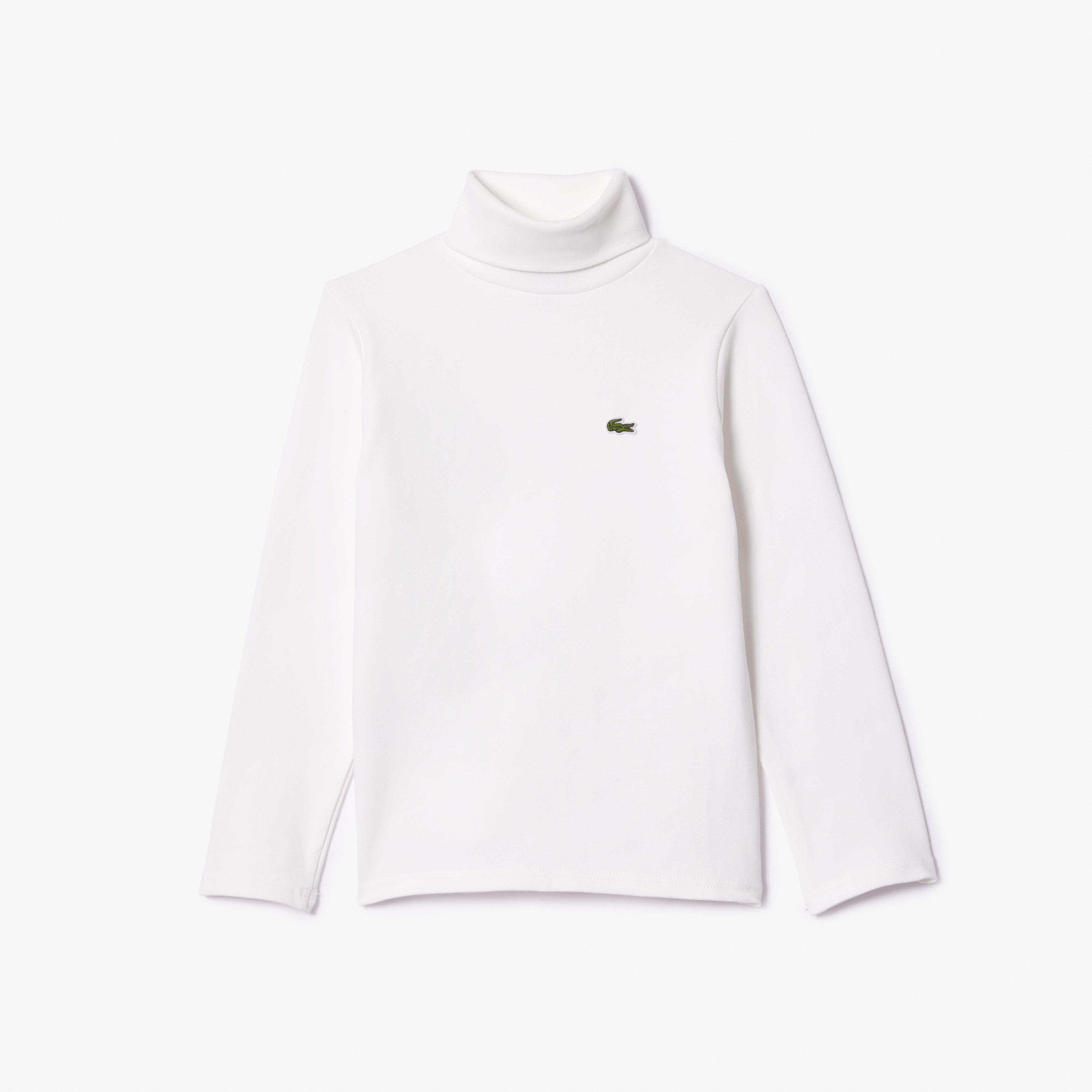 Çocuk Uzun Kollu Boğazlı Yaka Beyaz T-Shirt