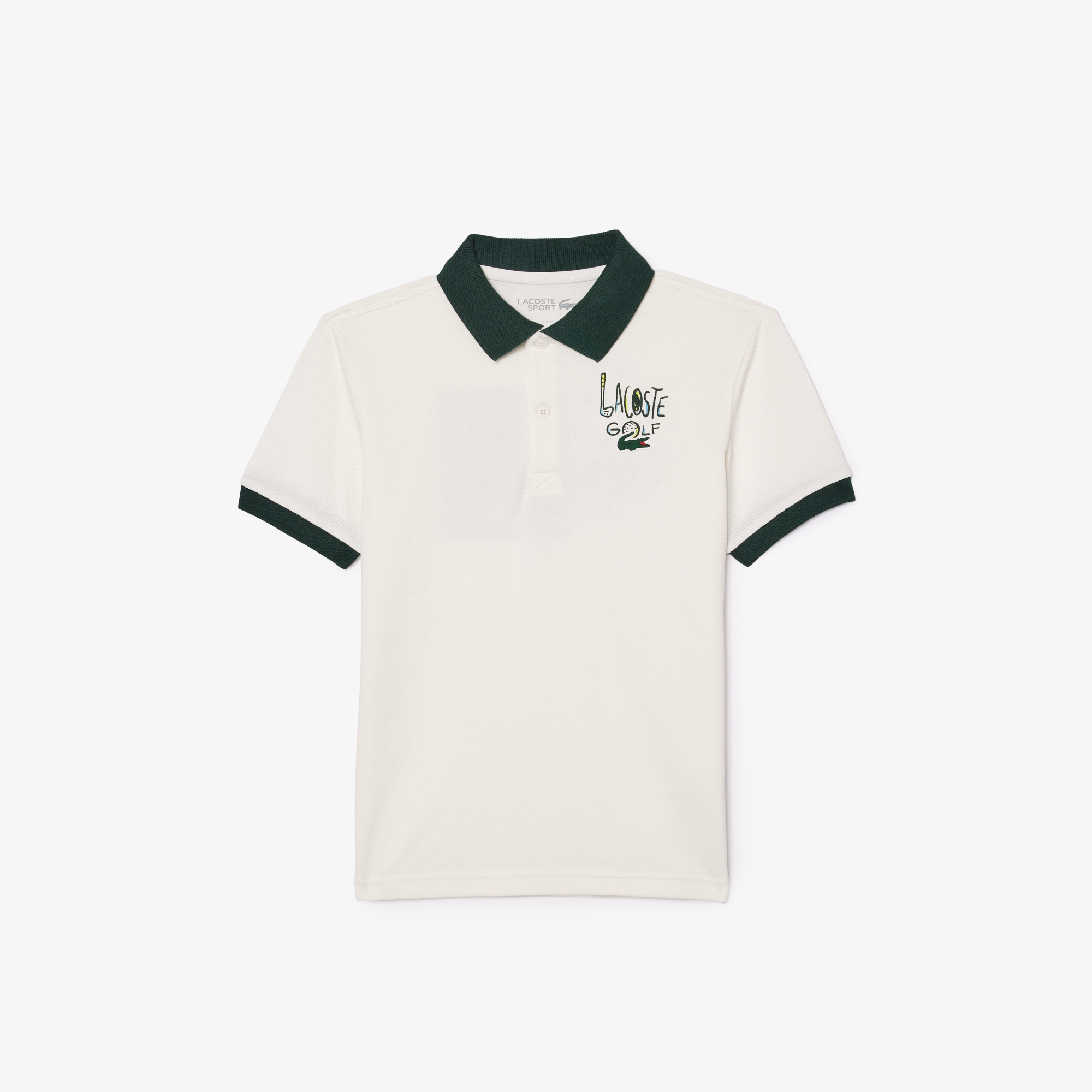 Lacoste Erkek Çocuk Kısa Kollu Baskılı Beyaz Polo