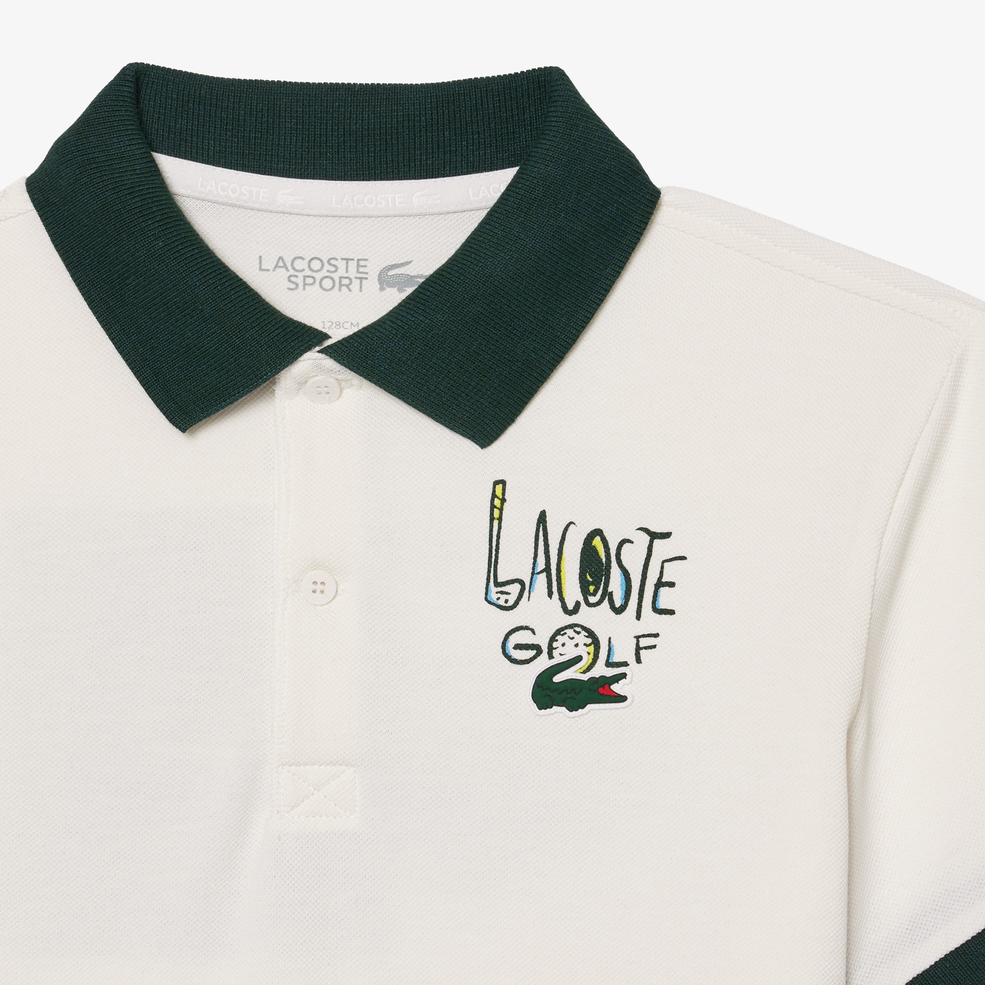 Lacoste Erkek Çocuk Kısa Kollu Baskılı Beyaz Polo