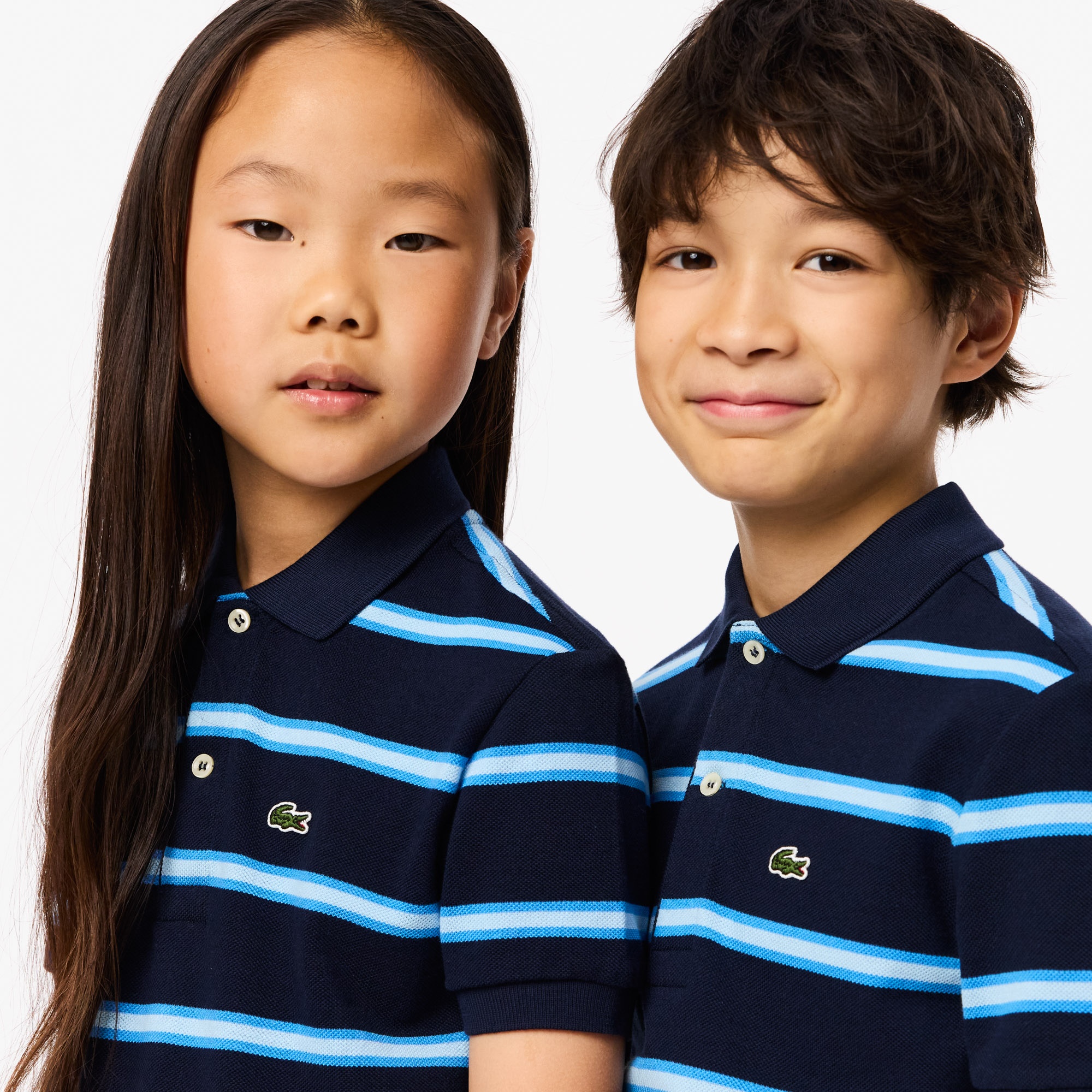 Lacoste Çocuk Kısa Kollu Çizgili Lacivert Polo