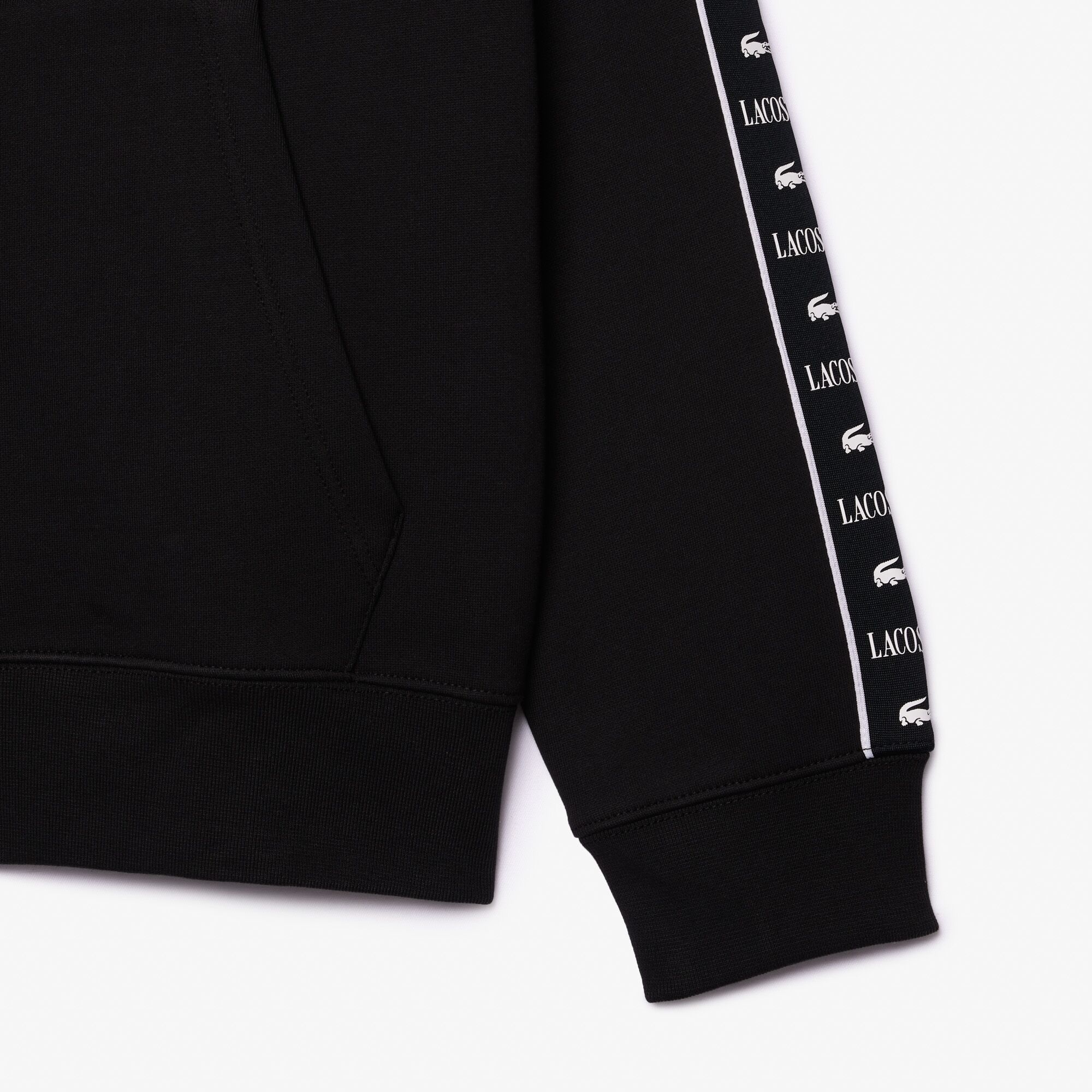 Lacoste Erkek Classic Fit Kapüşonlu Baskılı Siyah Sweatshirt