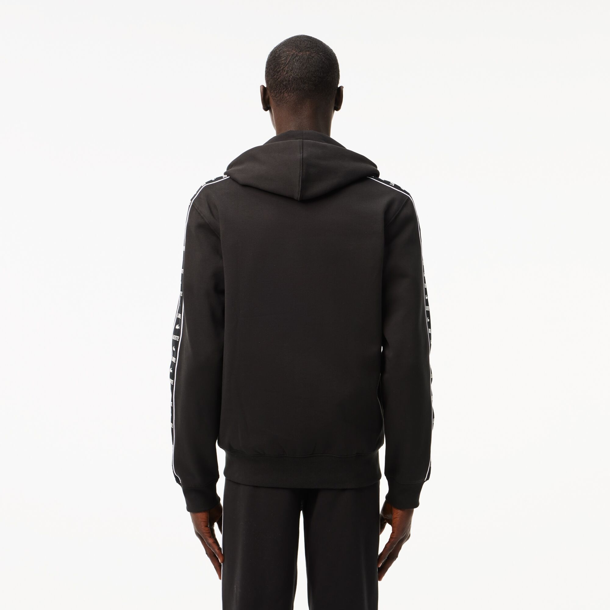 Lacoste Erkek Classic Fit Kapüşonlu Baskılı Siyah Sweatshirt