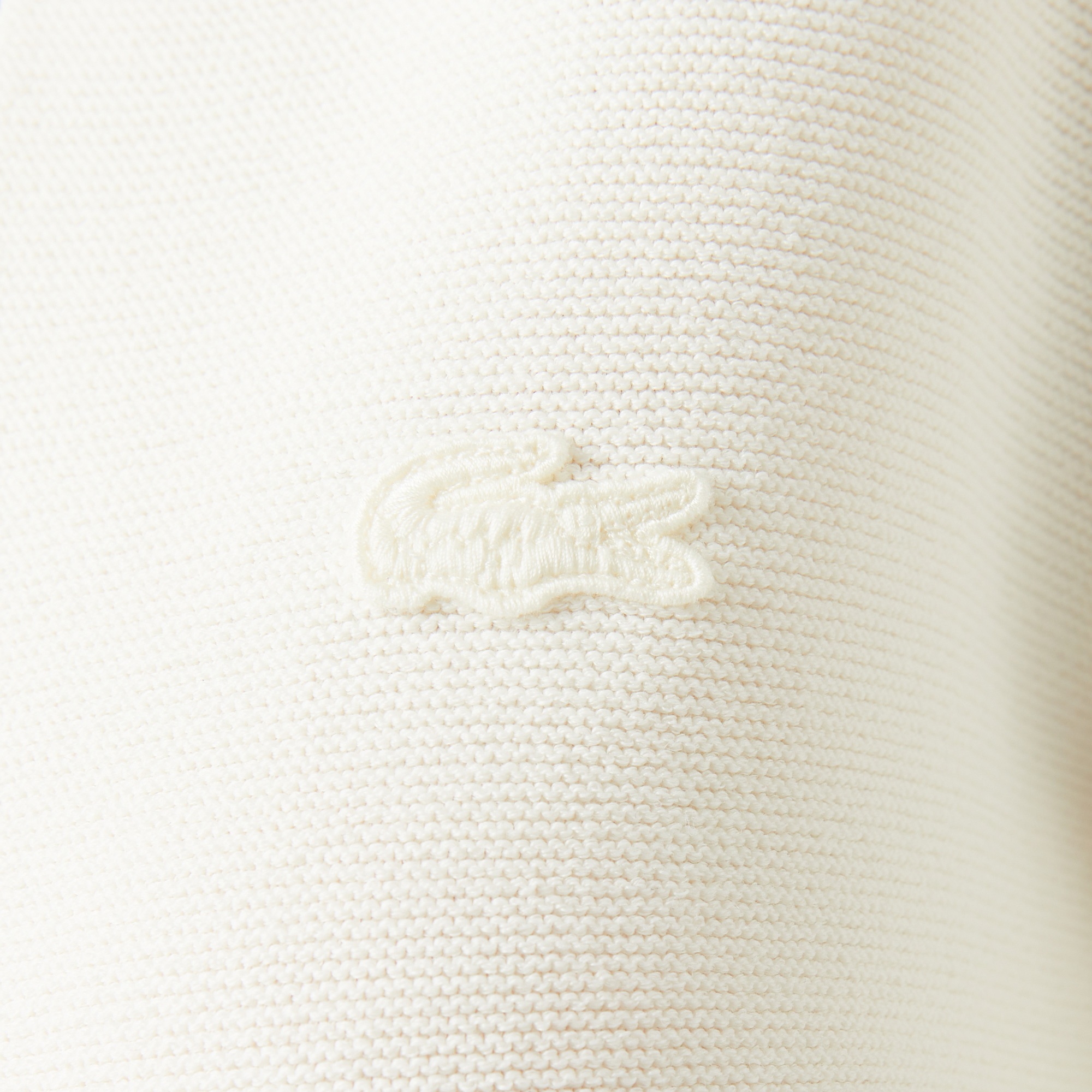 Lacoste Kadın Regular Fit Polo Yaka Renk Bloklu Krem Triko