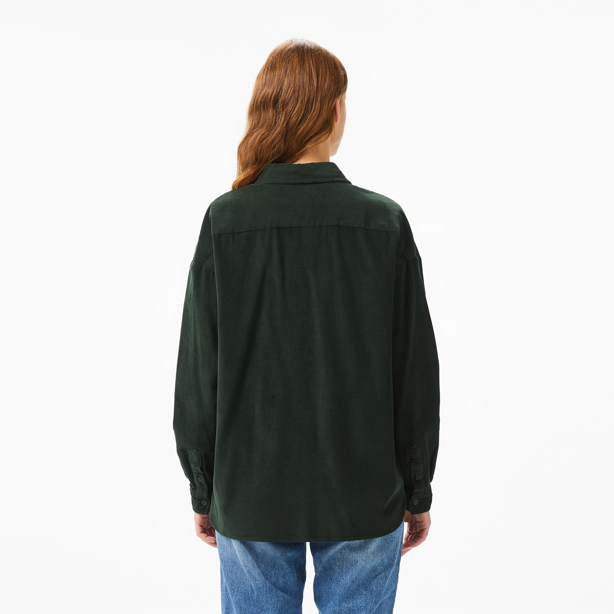 Lacoste Kadın Relaxed Fit Koyu Yeşil Gömlek