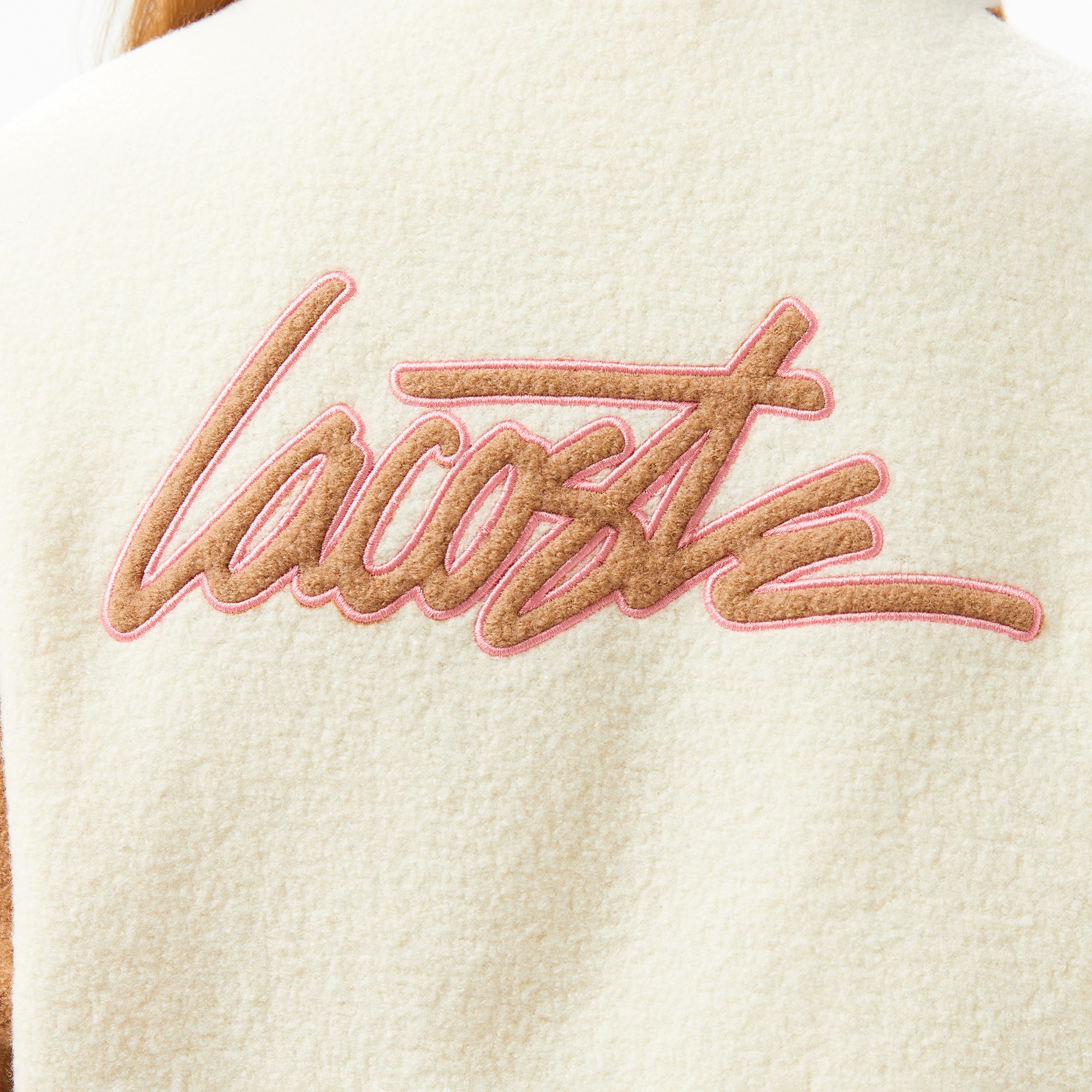 Lacoste Kadın Relaxed Fit Gömlek Yaka Renk Bloklu Bej Mont