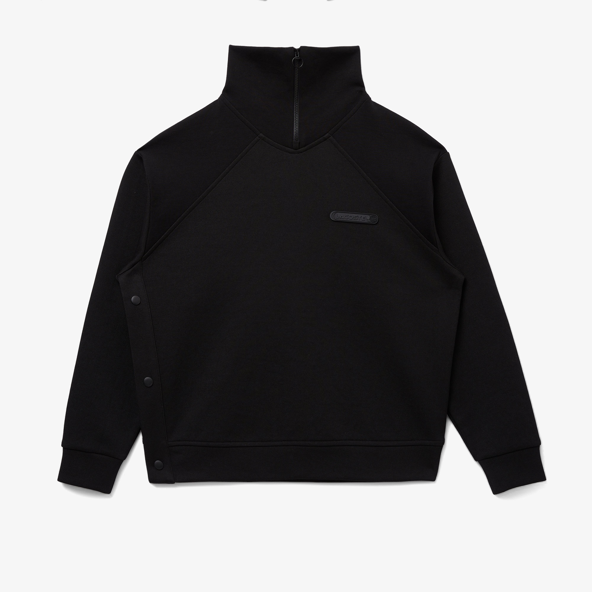 Lacoste Kadın Regular Fit Fermuarlı Dik Yaka Siyah Sweatshirt