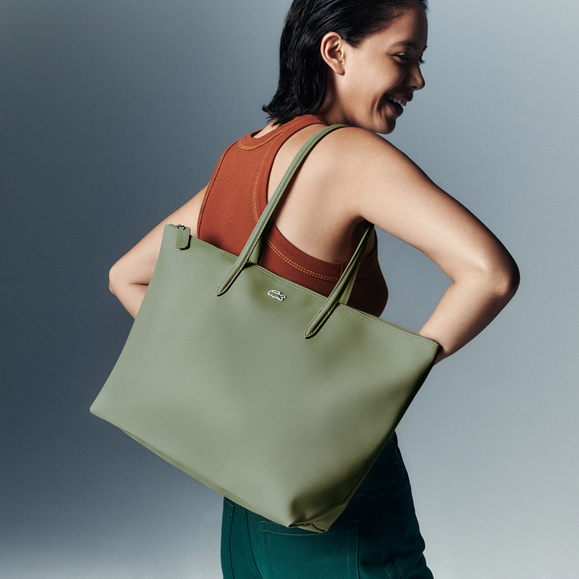 Lacoste Large L.12.12 Kadın Haki Omuz Çantası