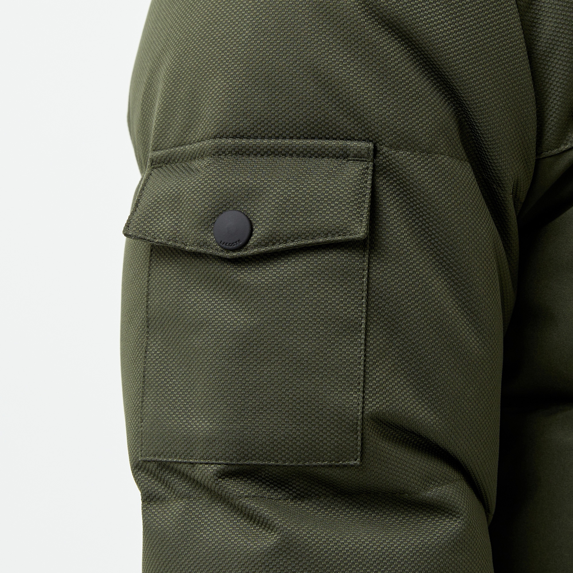 Lacoste Erkek Kapüşonlu Koyu Yeşil Şişme Mont