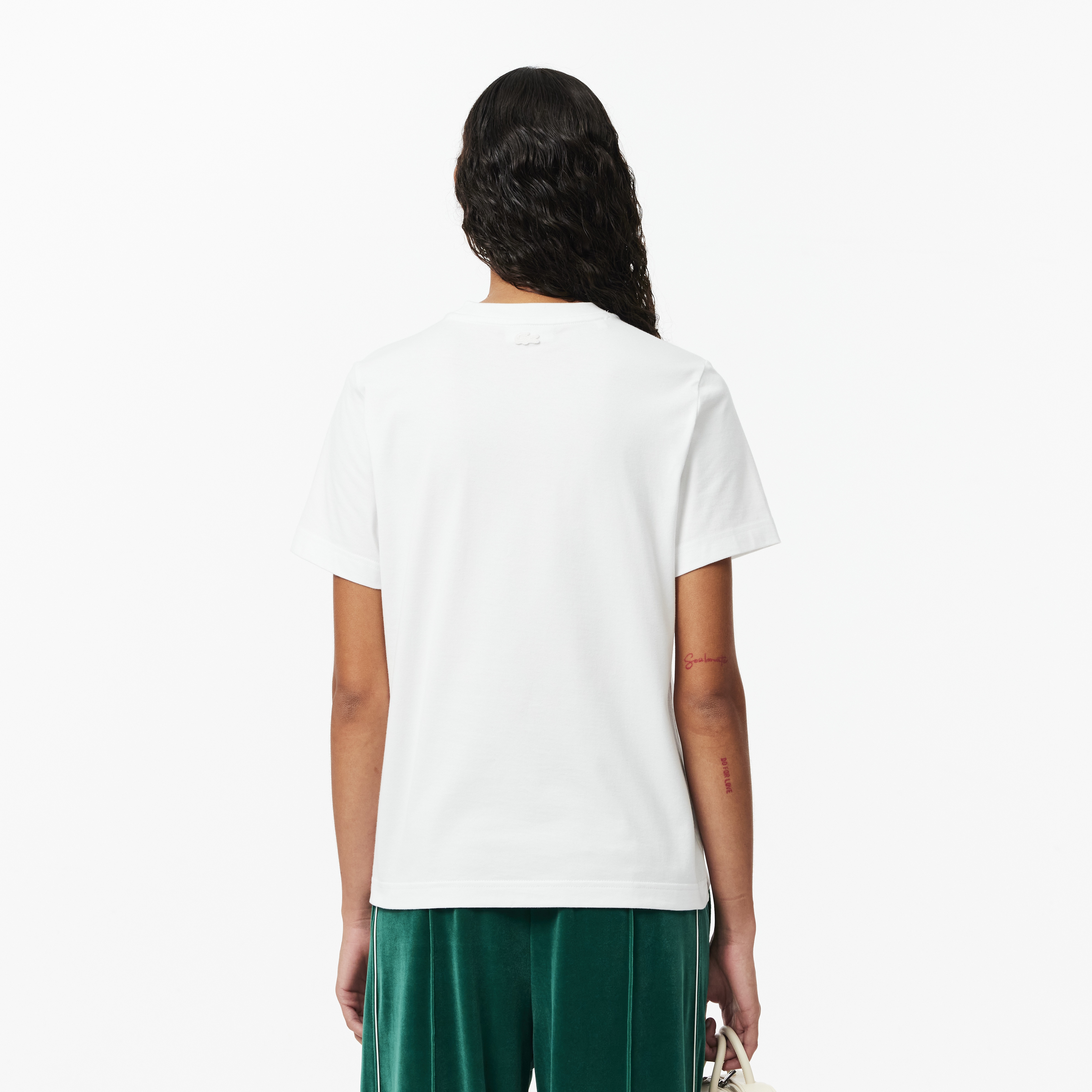 Lacoste Kadın Regular Fit Bisiklet Yaka Beyaz T-Shirt