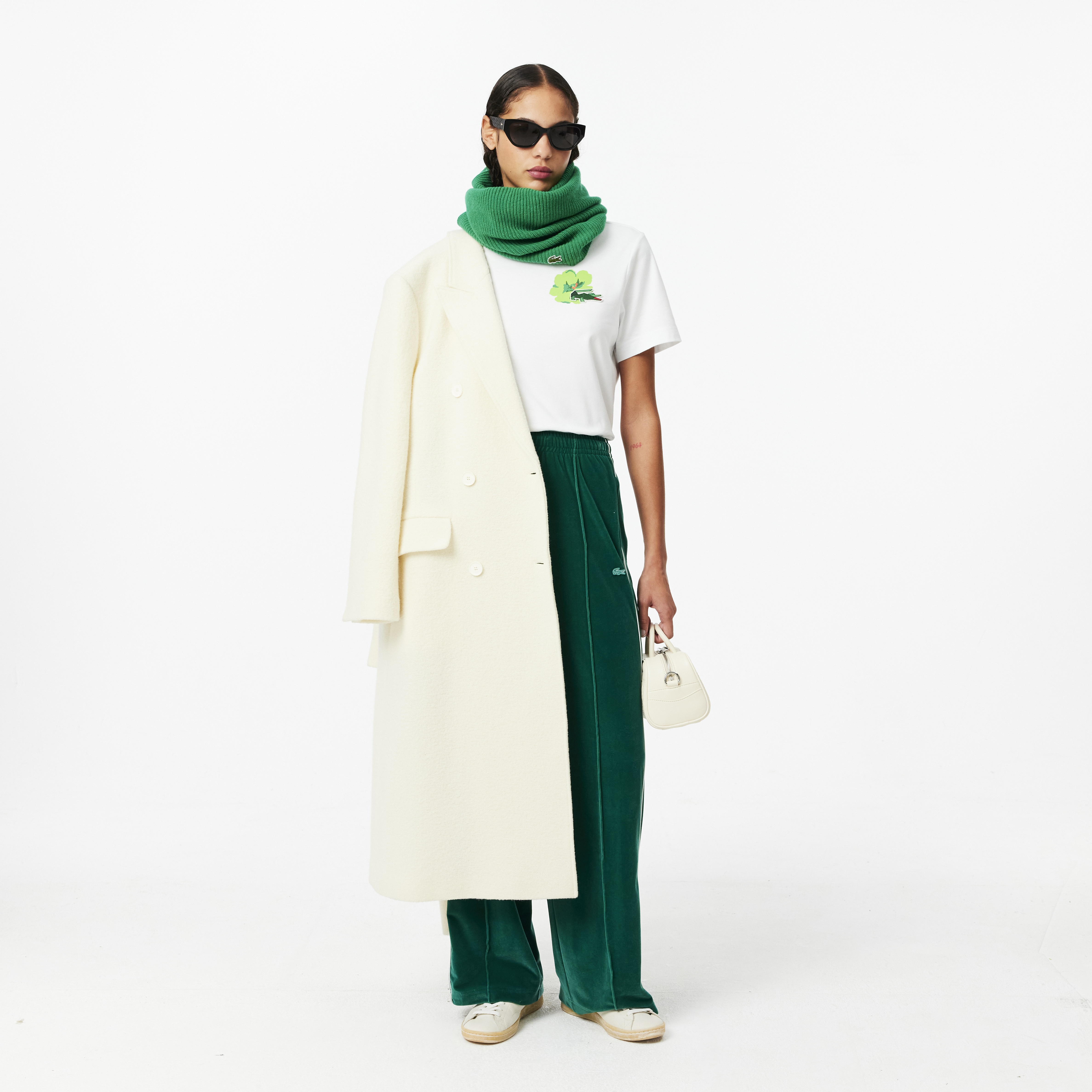 Lacoste Kadın Regular Fit Bisiklet Yaka Beyaz T-Shirt