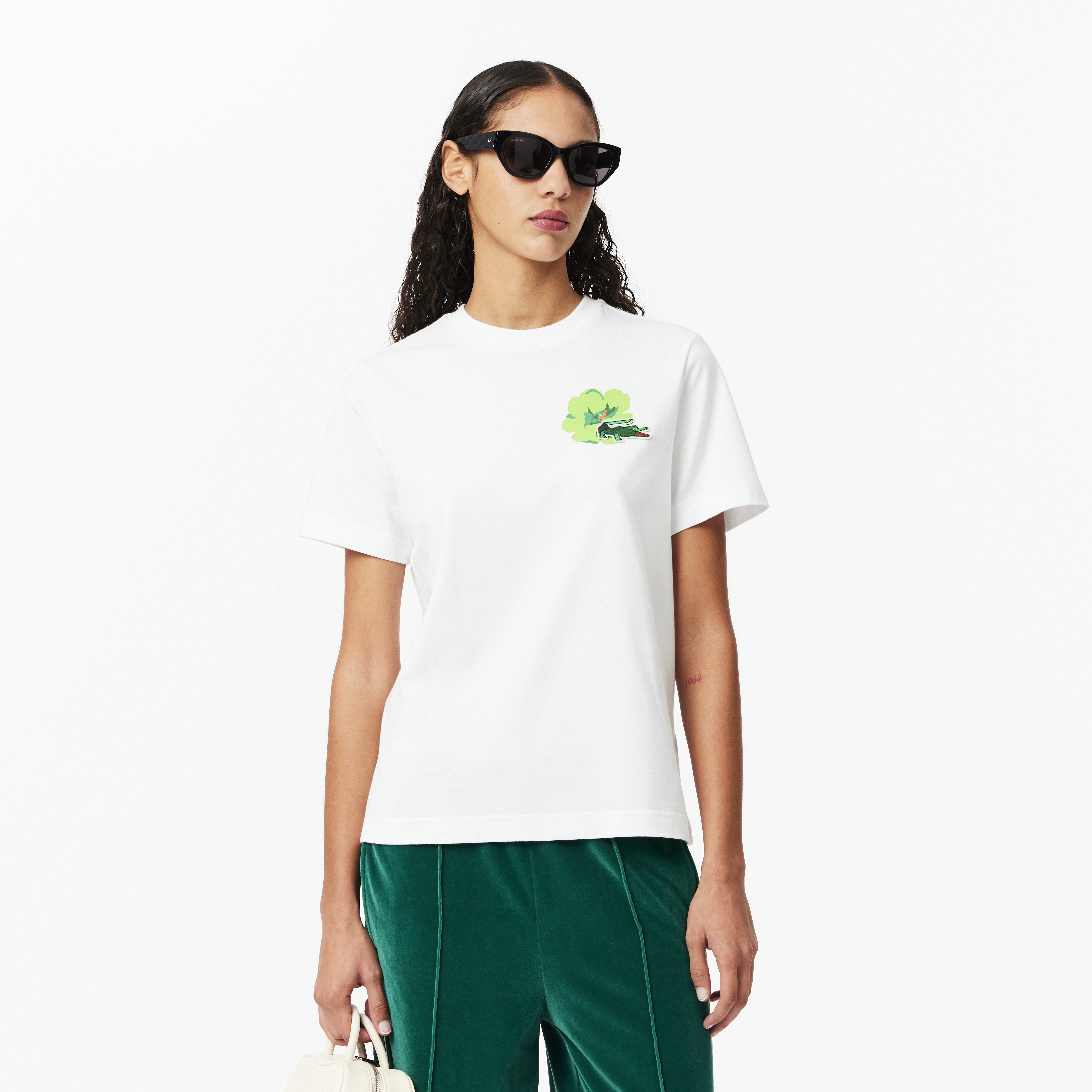 Lacoste Kadın Regular Fit Bisiklet Yaka Beyaz T-Shirt