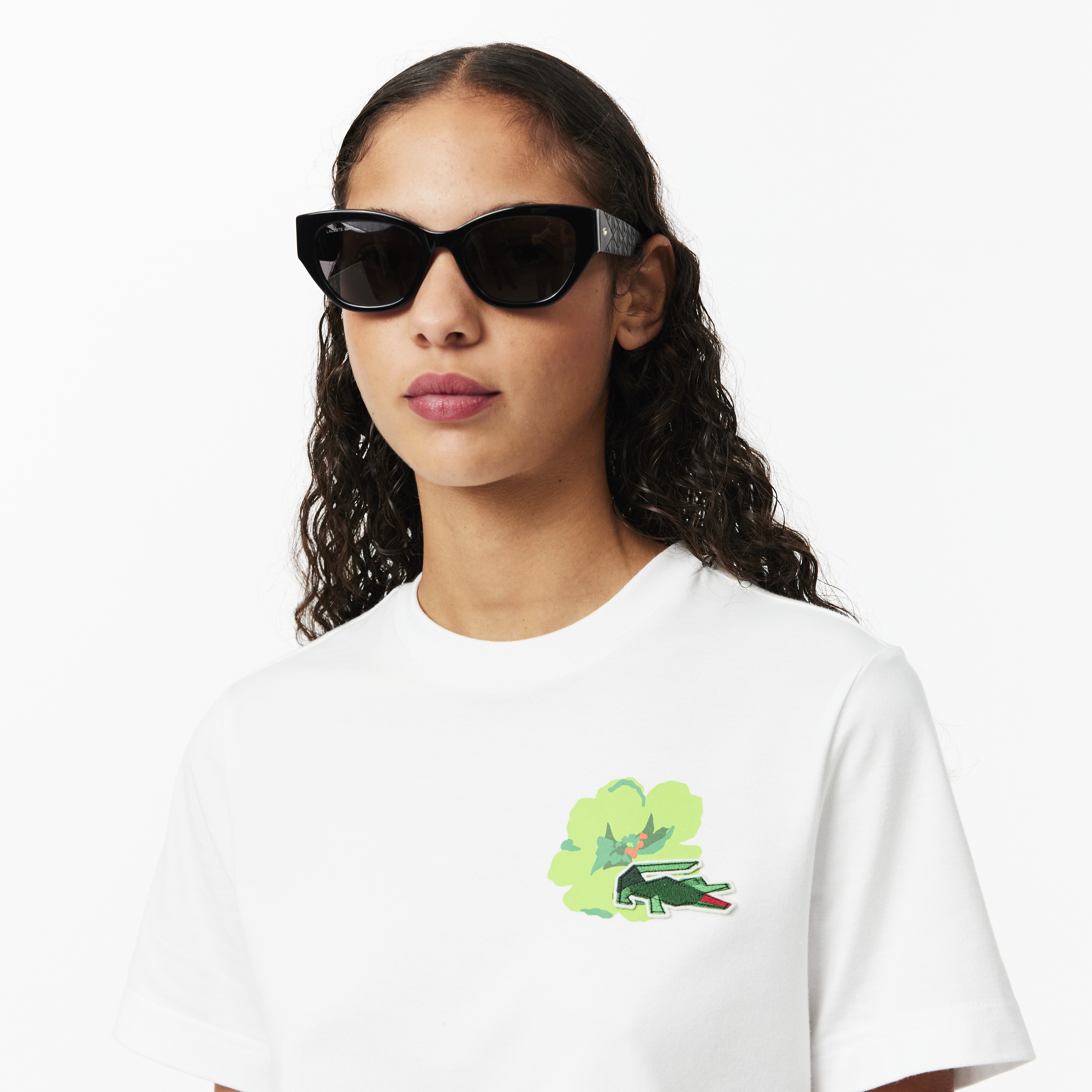 Lacoste Kadın Regular Fit Bisiklet Yaka Beyaz T-Shirt