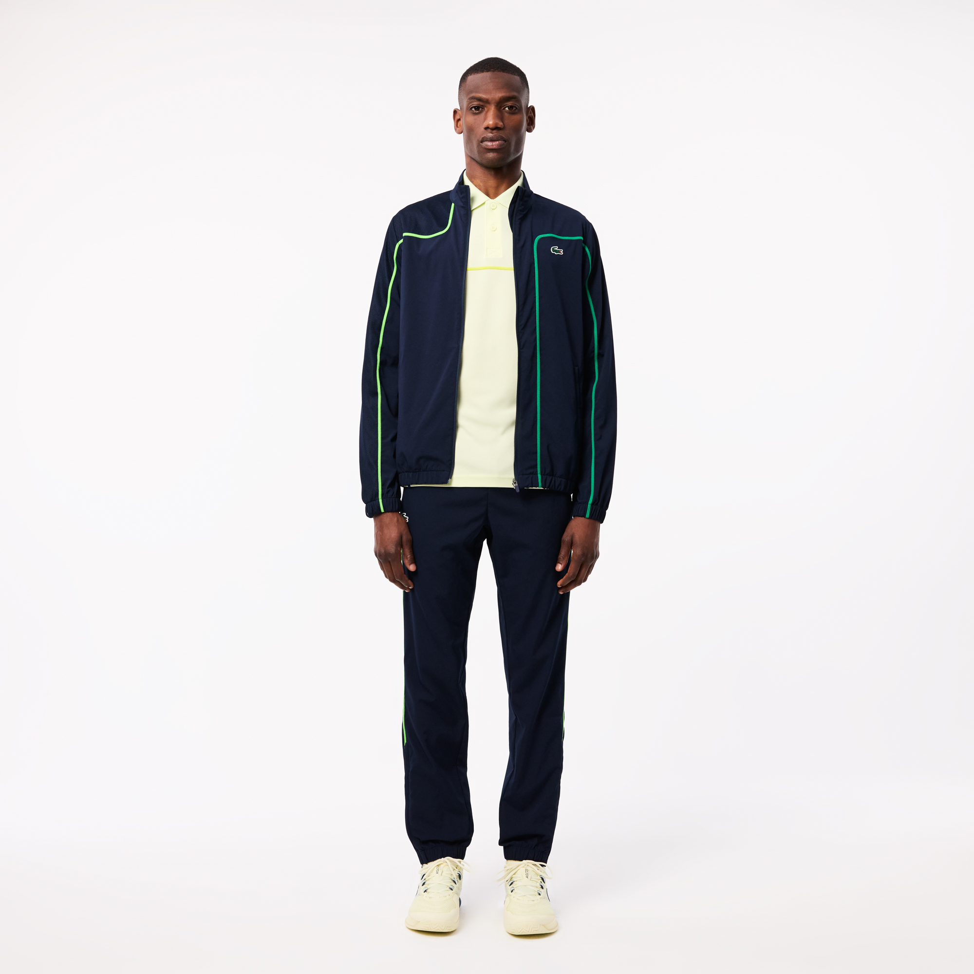 Lacoste Erkek Regular Fit Fermuarlı Yaka Renk Bloklu Lacivert