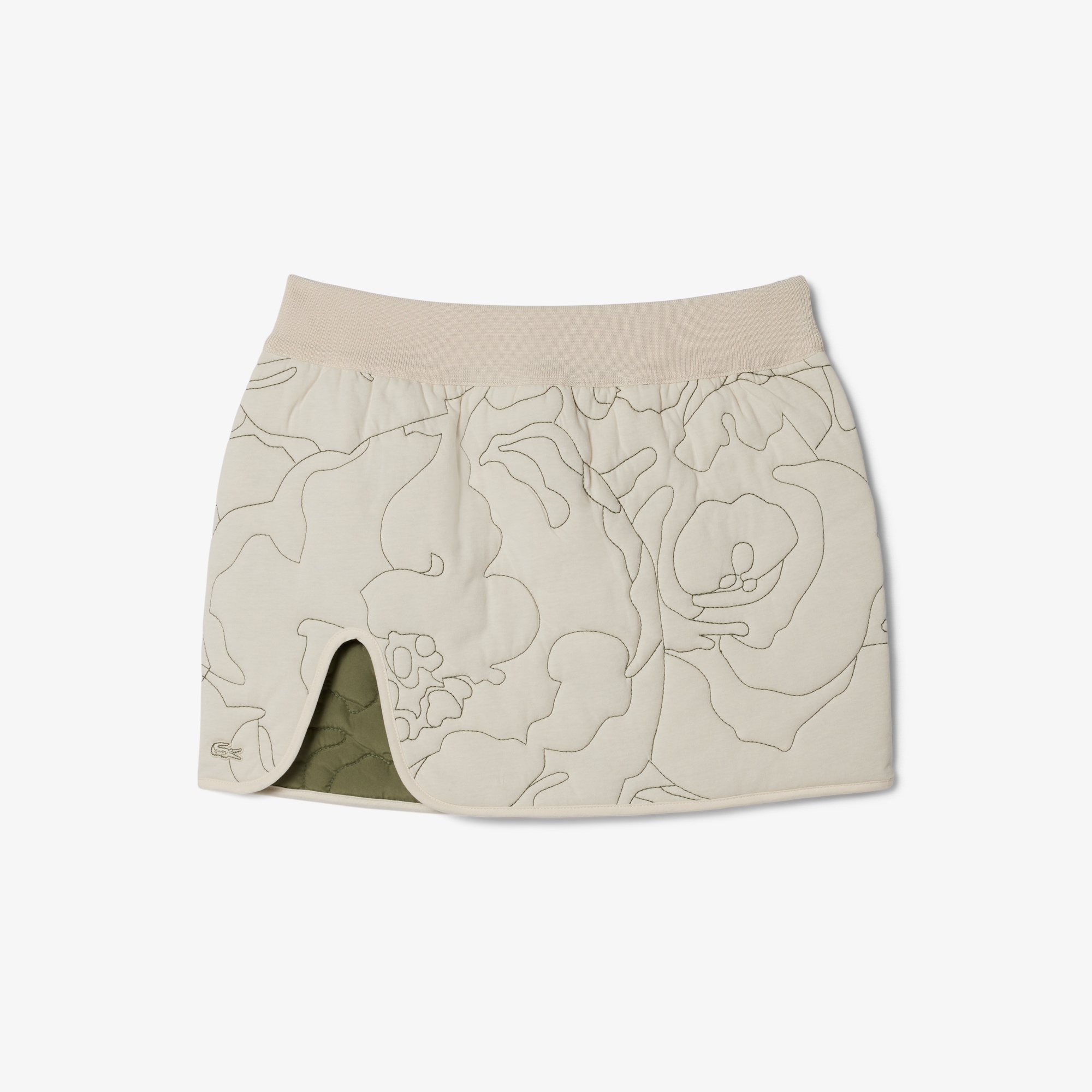 Lacoste Kadın Çift Taraflı Desenli Krem Etek