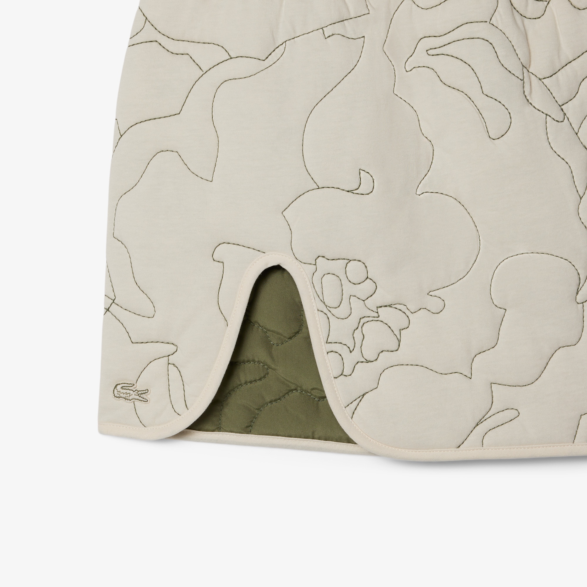 Lacoste Kadın Çift Taraflı Desenli Krem Etek