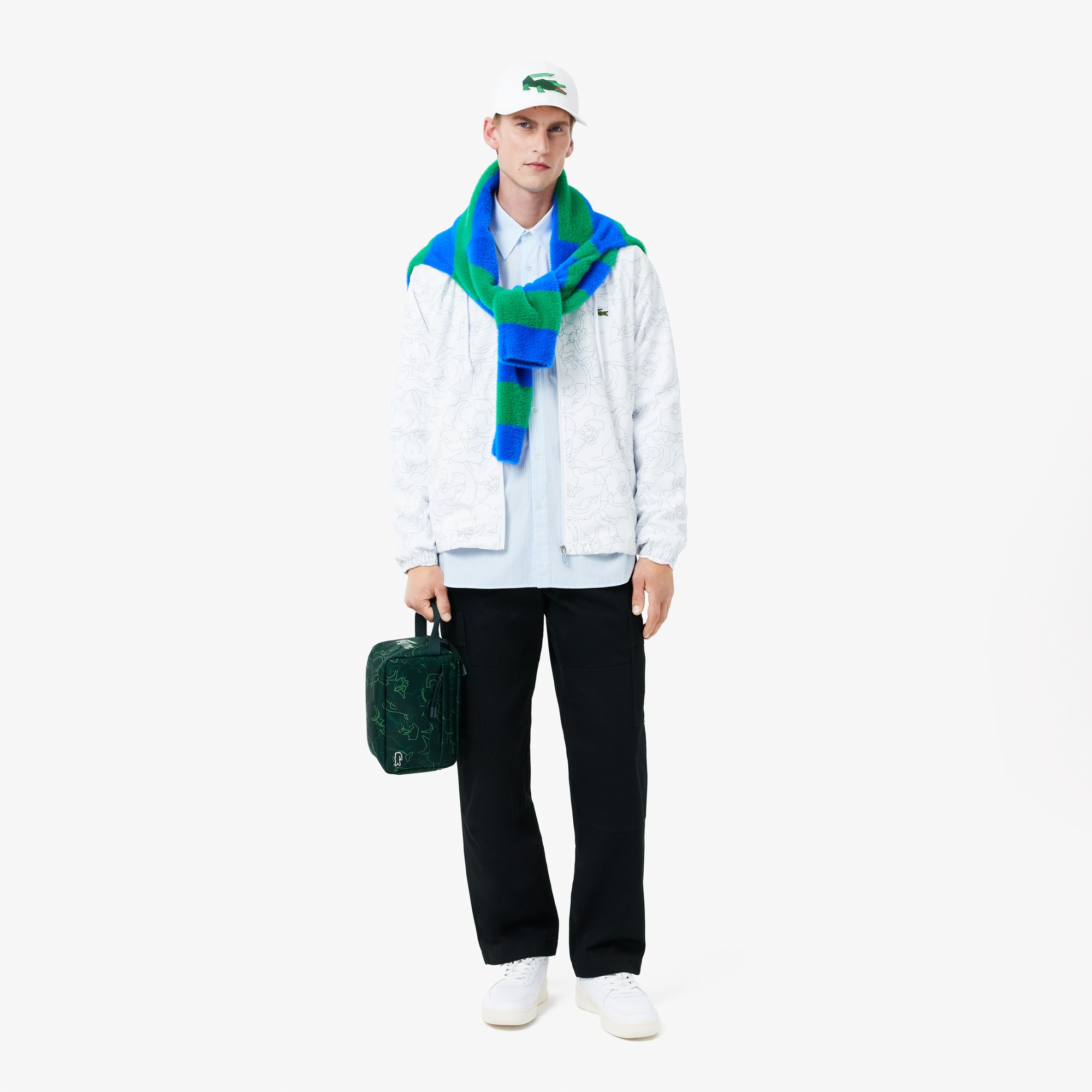Lacoste Erkek Relaxed Fit Çizgili Mavi Gömlek